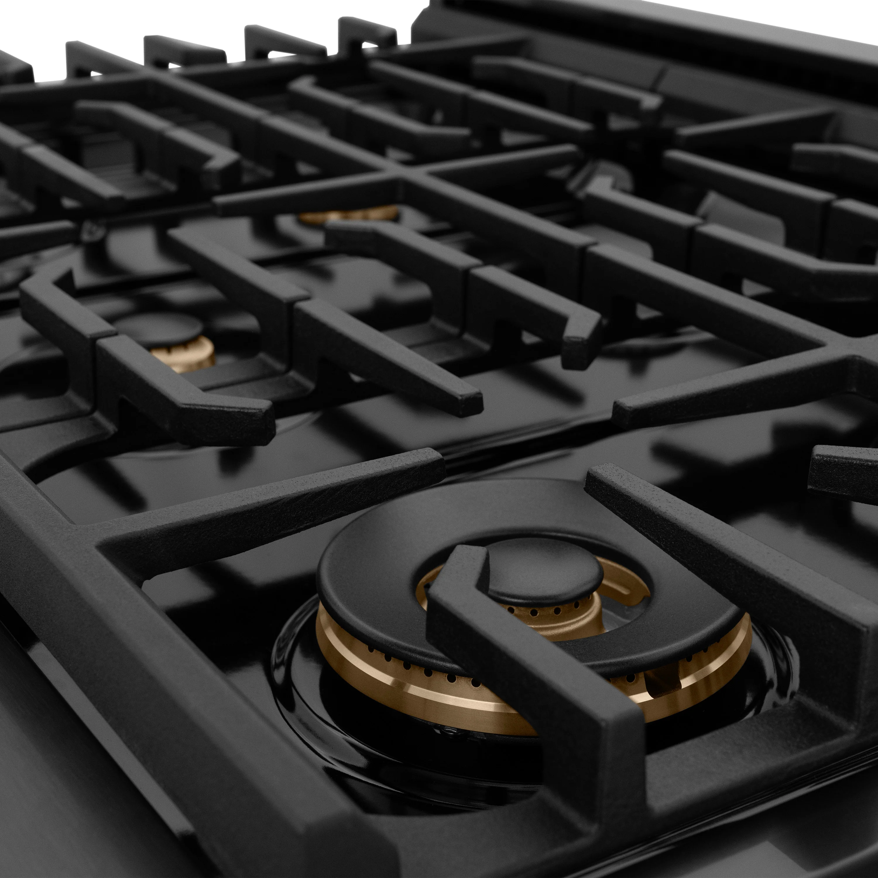ZLINE Autograph Edition 36 in. 5.2 cu. ft. Paramount Dual Fuel Range with 6 Burner Gas Cooktop and Electric Convection Oven in Black Stainless Steel with Champagne Bronze Accents, Open Box-Great Condition - Image 9