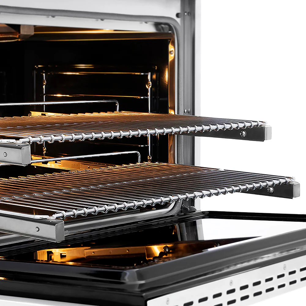 ZLINE Autograph Edition 36 in. 5.2 cu. ft. Paramount Gas Range with 6 Burner DuoPro™ Cooktop and Convection Gas Oven in Satin Stainless Steel with White Matte Door and Polished Gold Accents, Open Box-Great Condition - Image 9