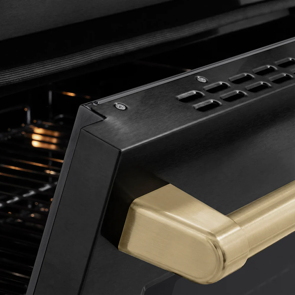 ZLINE Autograph Edition 36 in. 5.2 cu. ft. Paramount Induction Range with 5 Element Cooktop and Electric Convection Oven in Black Stainless Steel with Champagne Bronze Accents, Open Box-Great Condition - Image 7