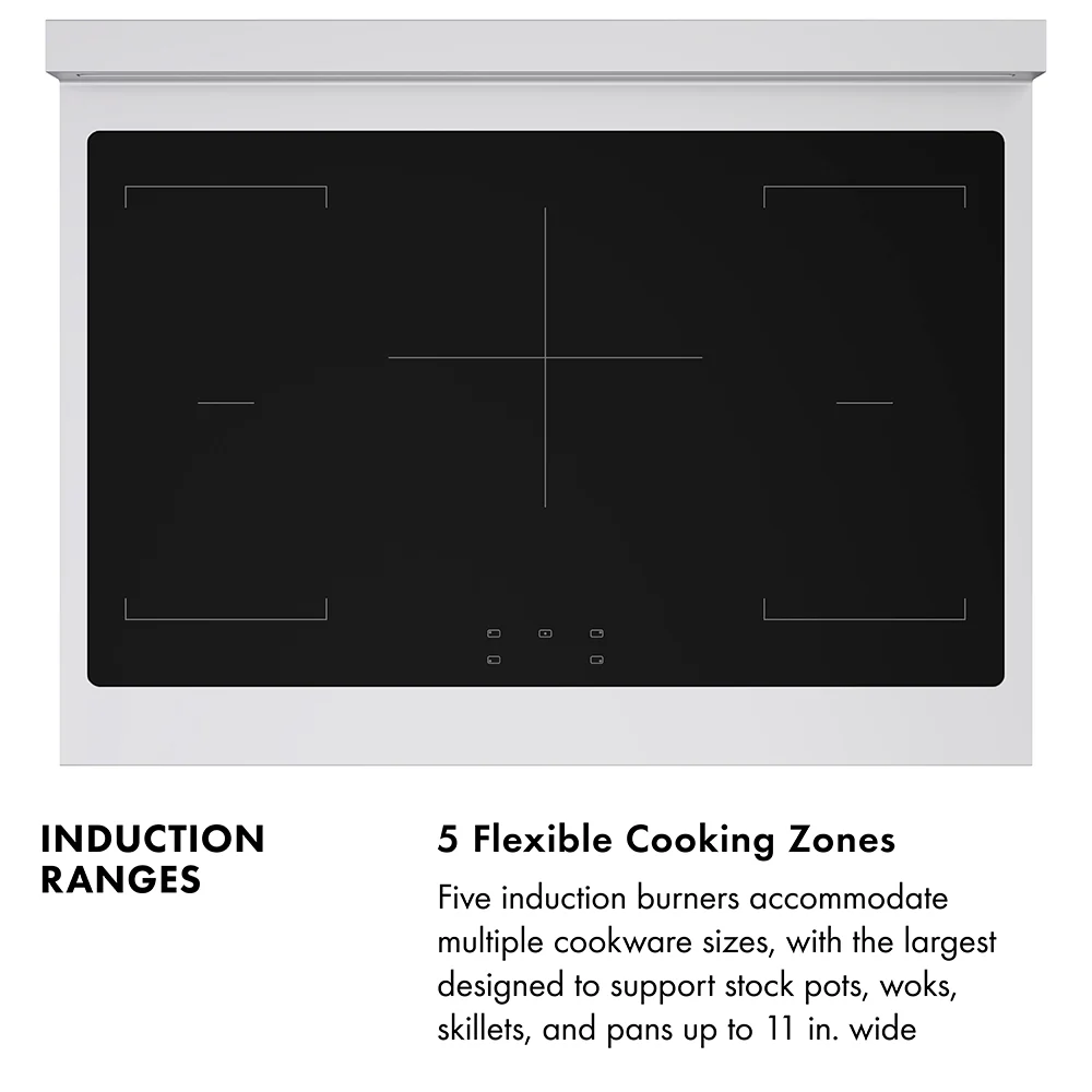 ZLINE Autograph Edition 36 in. 5.2 cu. ft. Paramount Induction Range with 5 Element Cooktop and Electric Convection Oven in Black Stainless Steel with Polished Gold Helix Handle and Knob Accents (SINRBZ-36-KG) - Image 13
