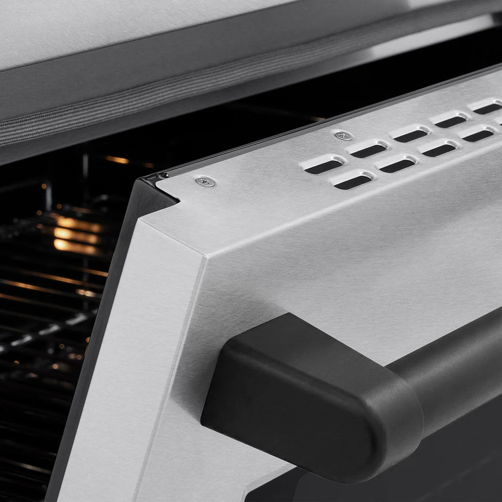 ZLINE Autograph Edition 36 in. 5.2 cu. ft. Paramount Induction Range with 5 Element Cooktop and Electric Convection Oven in Satin Stainless Steel with Matte Black Accents, Open Box-Great Condition - Image 7
