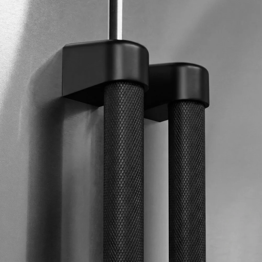 ZLINE Autograph Edition 36 in. Built-In Refrigerator Helix Handles (Set of 3) in Matte Black (RBIVHZ-K-MB-36) - Image 2