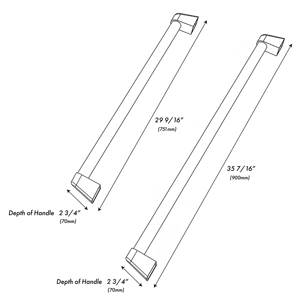 ZLINE Autograph Edition 36 in. Built-In Refrigerator Helix Handles (Set of 3) in Matte Black (RBIVHZ-K-MB-36) - Image 5