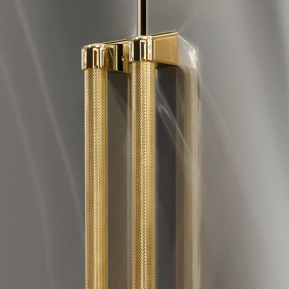 ZLINE Autograph Edition 36 in. Freestanding French Door Refrigerator Helix Handles (Set of 4) in Polished Gold (RFMHZ-36-K-G) - Image 2