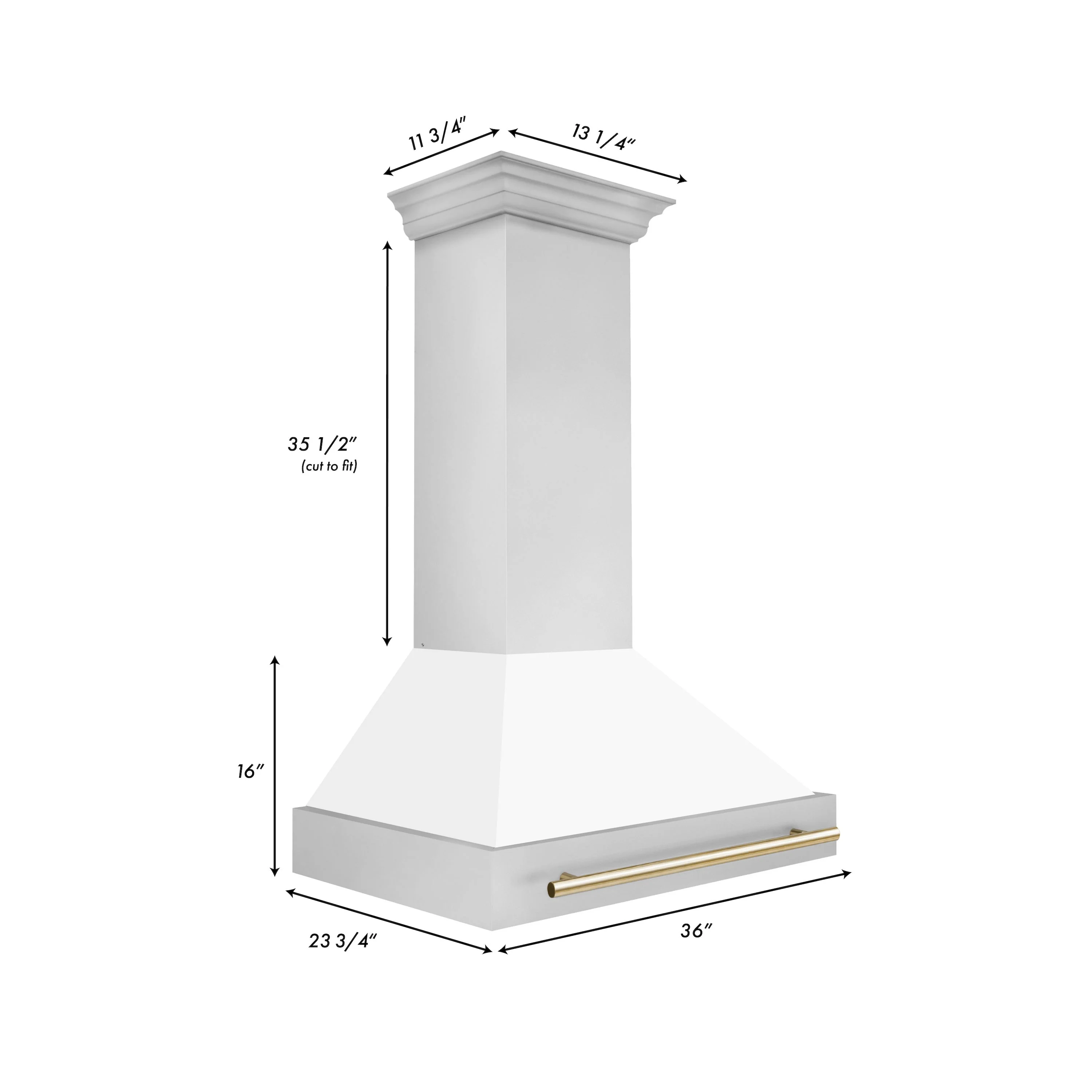 ZLINE Autograph Edition 36 in. Kitchen Package with Stainless Steel Dual Fuel Range with White Matte Door and Range Hood with Polished Gold Accents (2AKP-RAWMRH36-G) - Image 15