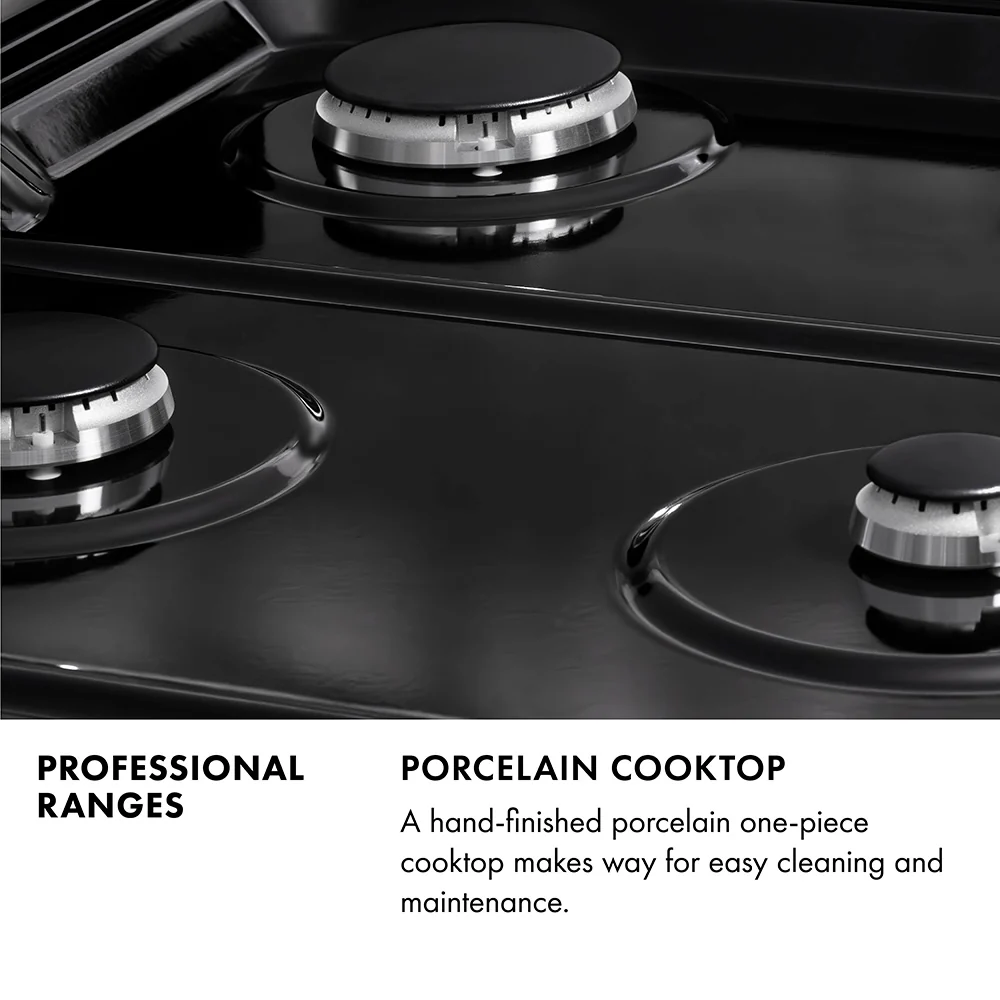 ZLINE Autograph Edition 36 in. 4.6 cu. ft. Legacy Dual Fuel Range with 6 Burner Gas Cooktop and Electric Convection Oven in Black Stainless Steel and Polished Gold Accents (RABZ-36-G) - Image 20
