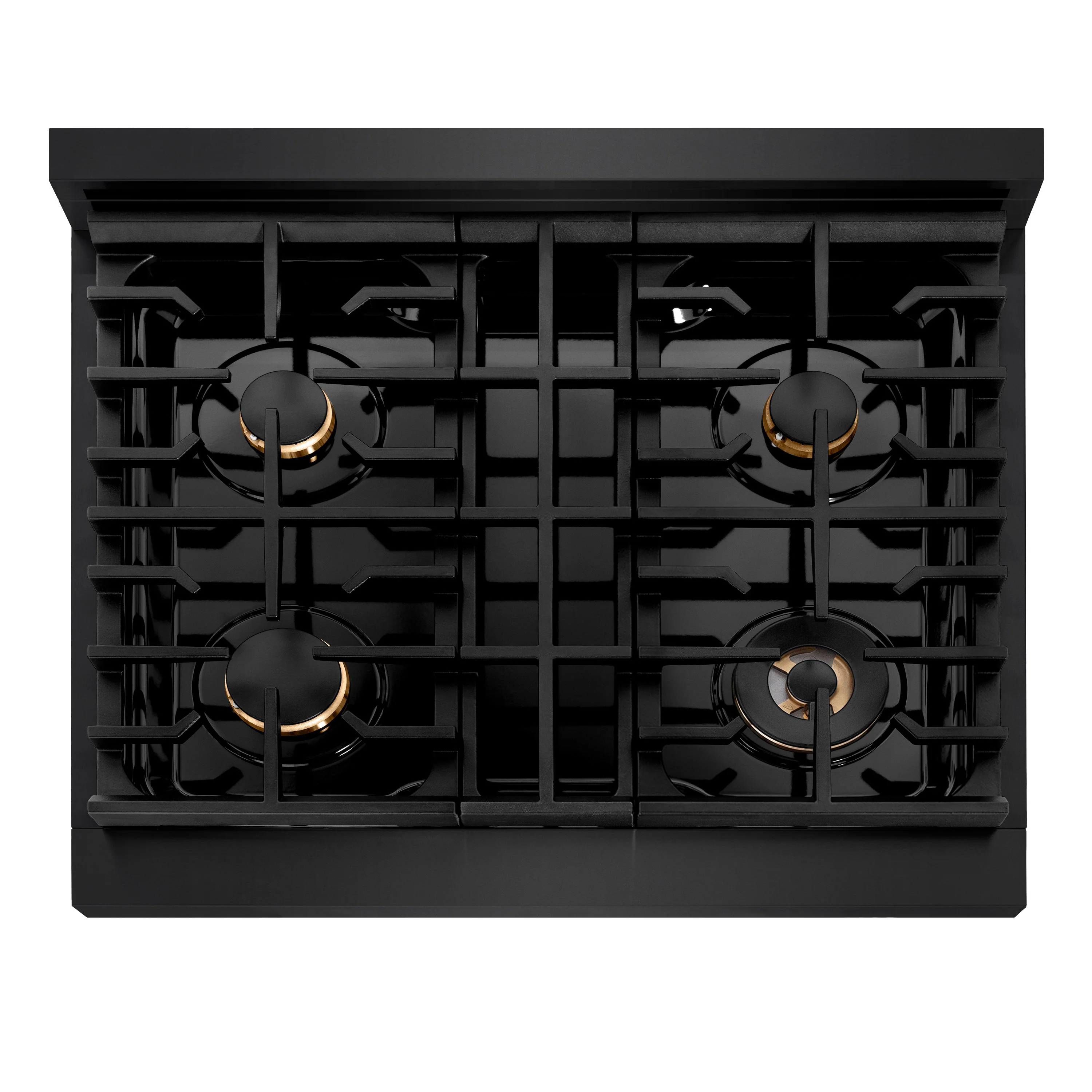 ZLINE Autograph Edition 36 in. 5.2 cu. ft. Paramount Dual Fuel Range with 6 Burner Gas Cooktop and Electric Convection Oven in Black Stainless Steel with Champagne Bronze Accents (SDRBZ-36-CB) - Image 7