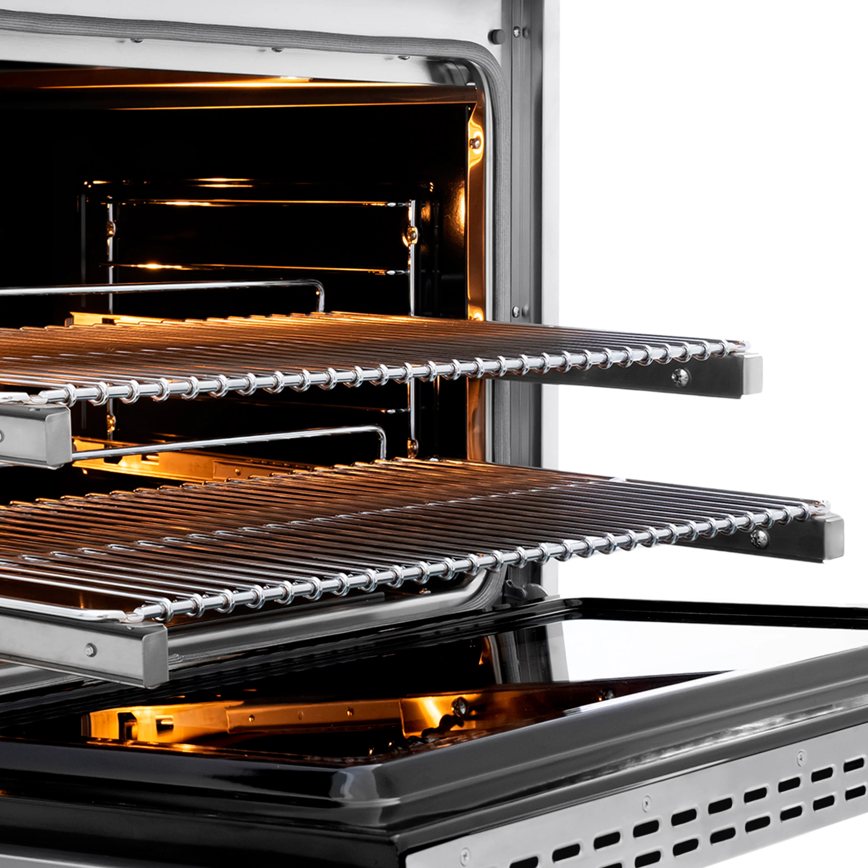 ZLINE Autograph Edition 36 in. 5.2 cu. ft. Paramount Dual Fuel Range with 6 Burner DuoPro™ Cooktop and Electric Convection Oven in Stainless Steel with Champagne Bronze Helix Handle and Accents (PSDRZ-36-KCB) - Image 9