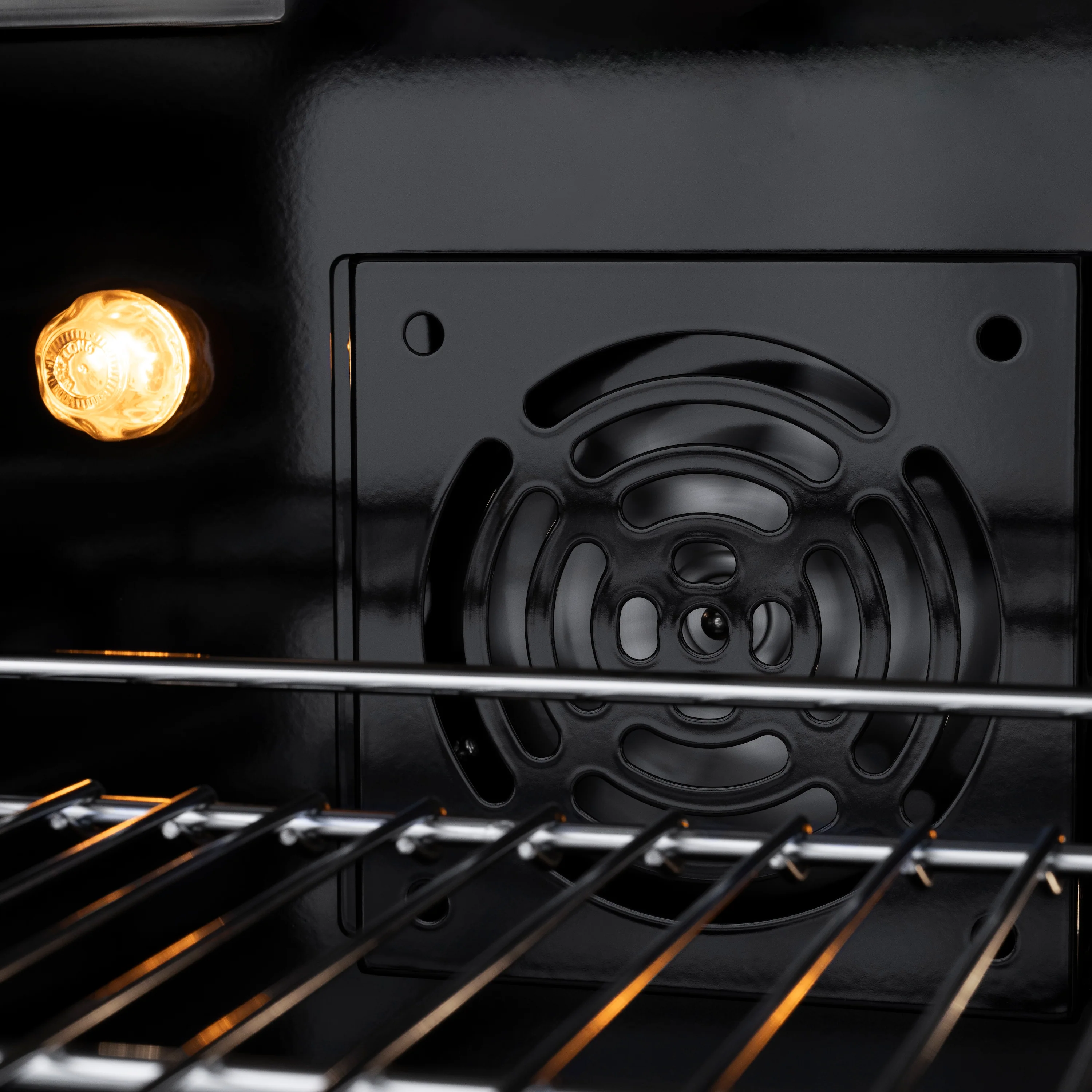 ZLINE Autograph Edition 36 in. 5.2 cu. ft. Paramount Dual Fuel Range with 6 Burner Gas Cooktop and Electric Convection Oven in Satin Stainless Steel with Black Matte Door and Champagne Bronze Accents (SDRSZ-BLM-36-CB) - Image 9