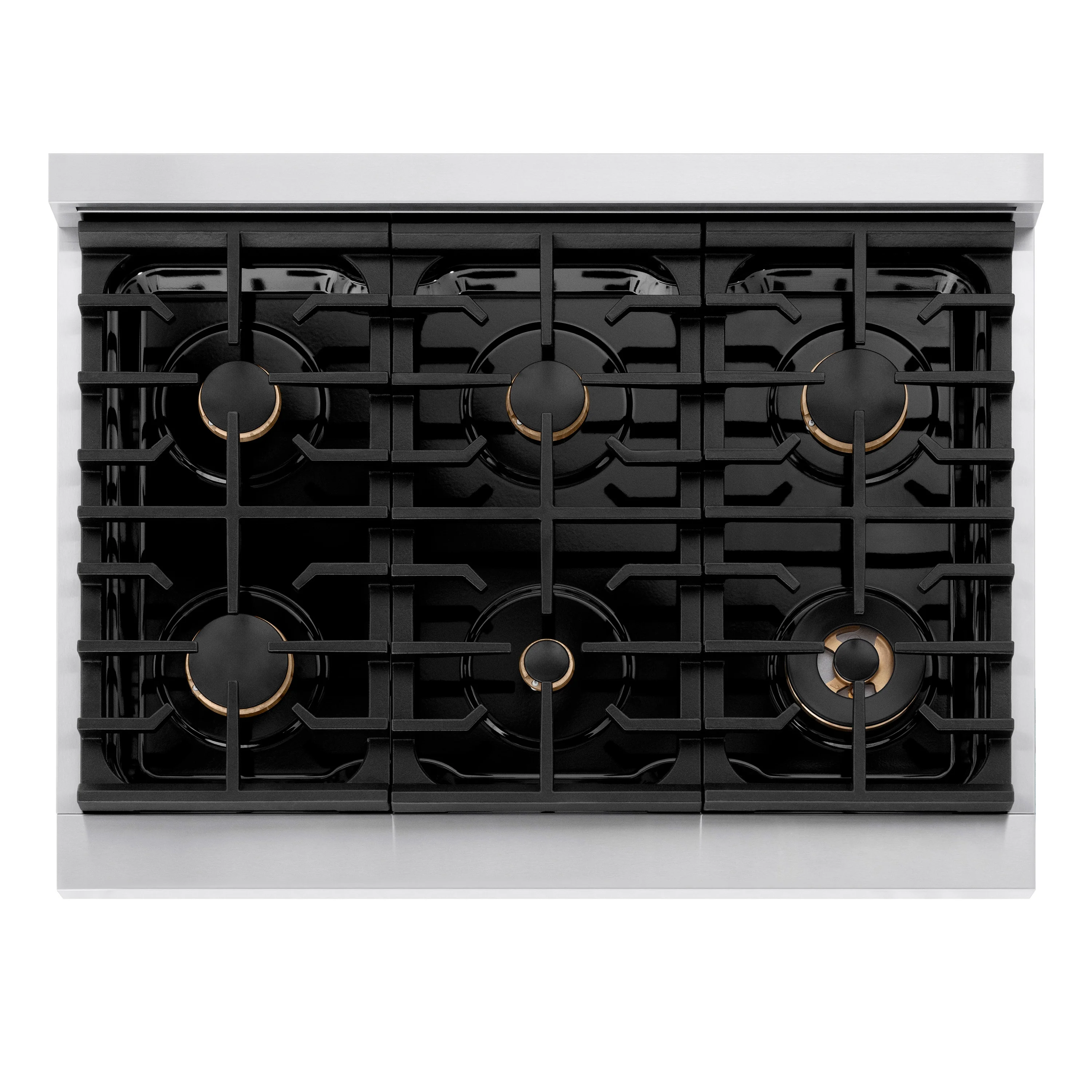 ZLINE Autograph Edition 36 in. 5.2 cu. ft. Paramount Dual Fuel Range with 6 Burner Gas Cooktop and Electric Convection Oven in Stainless Steel with White Matte Door and Matte Black Accents (SDRZ-WM-36-MB) - Image 9