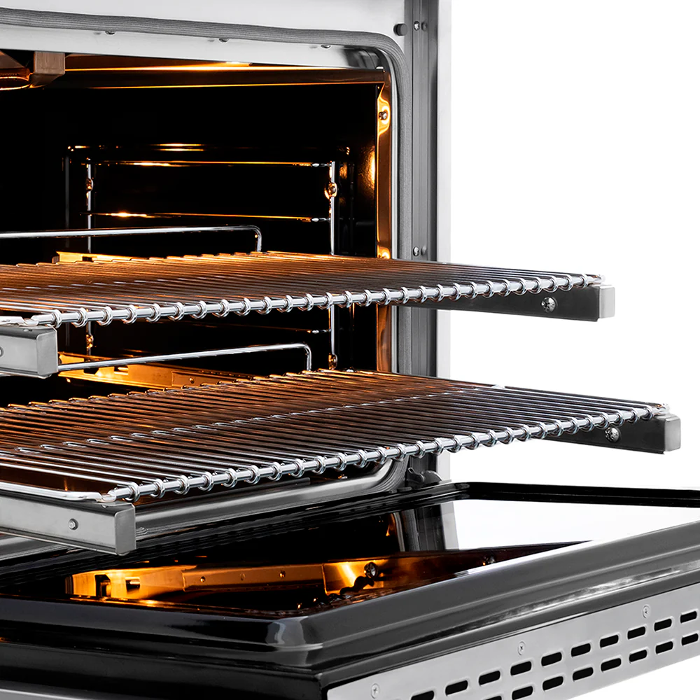 ZLINE Autograph Edition 36 in. 5.2 cu. ft. Paramount Gas Range with 6 Burner Cooktop and Convection Gas Oven in Stainless Steel with Champagne Bronze Helix Handle and Knob Accents (SGRZ-36-KCB) - Image 9
