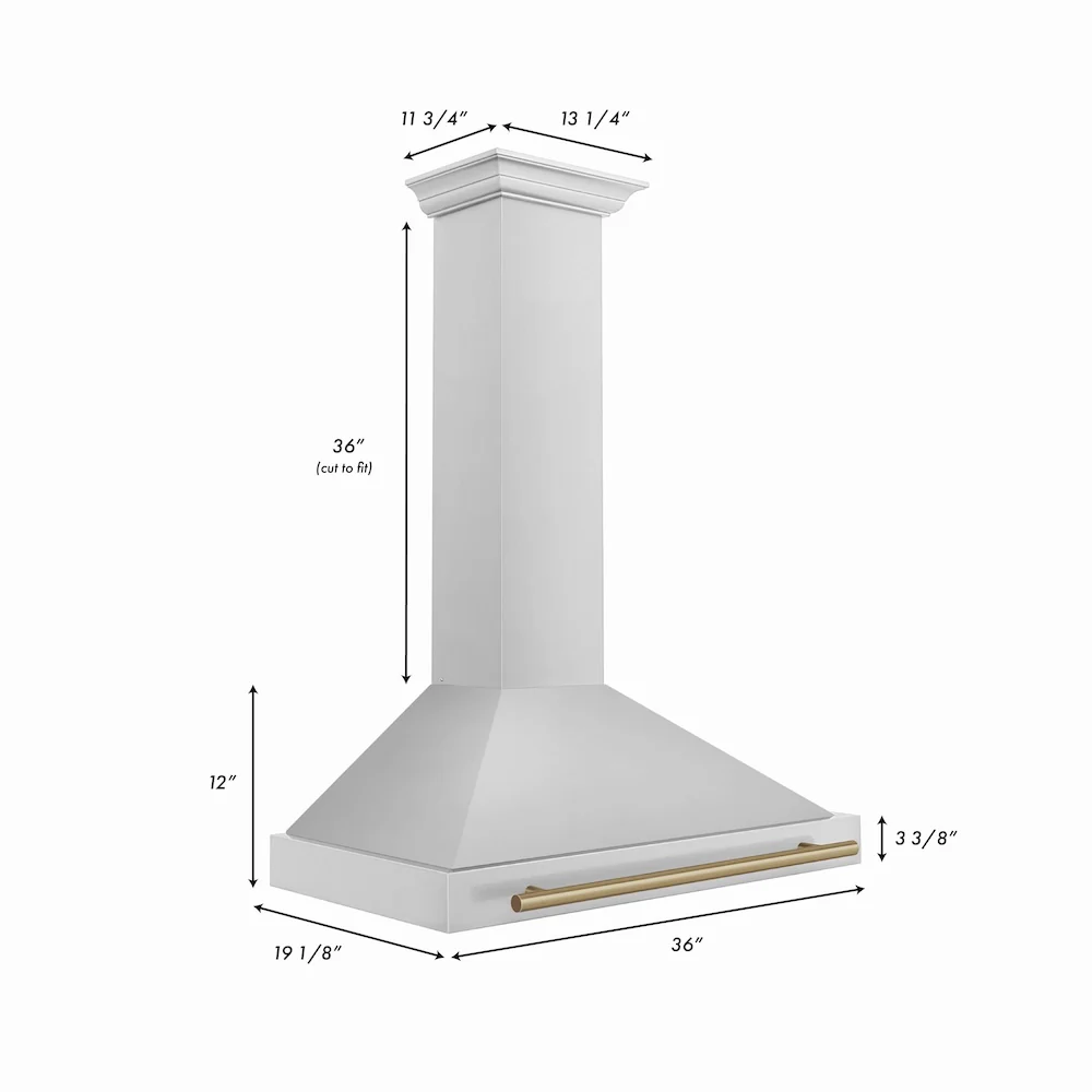 ZLINE 36 in. Autograph Edition Convertible Stainless Steel Range Hood with Stainless Steel Shell and Champagne Bronze Accents (KB4STZ-36-CB) - Image 7