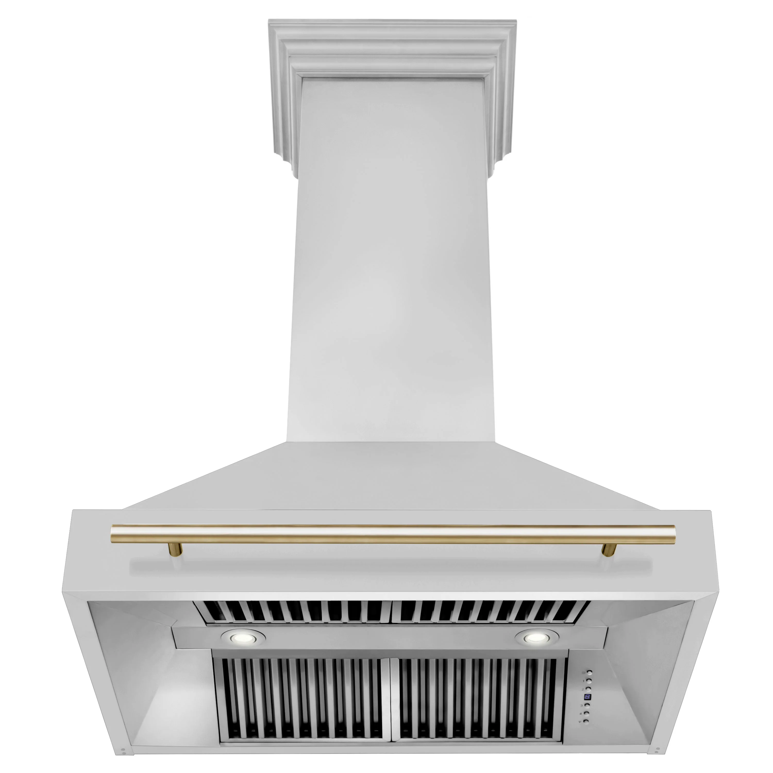 ZLINE Autograph Edition 36 in. Stainless Steel Range Hood with Stainless Steel Shell and Polished Gold Handle (8654STZ-36-G) - Image 5