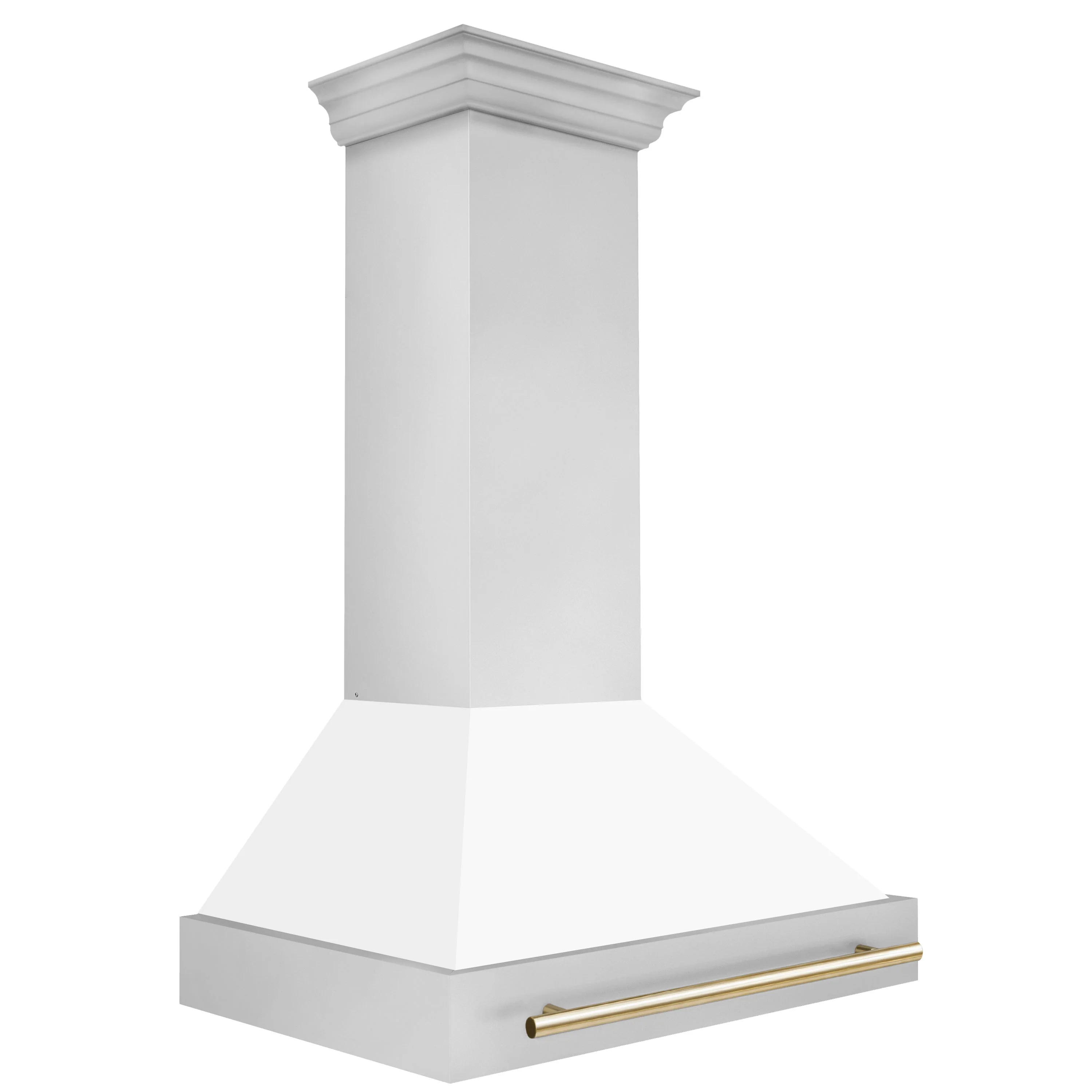 ZLINE Autograph Edition 36 in. Stainless Steel Range Hood with White Matte Shell and Polished Gold Handle (8654STZ-WM36-G) - Image 5
