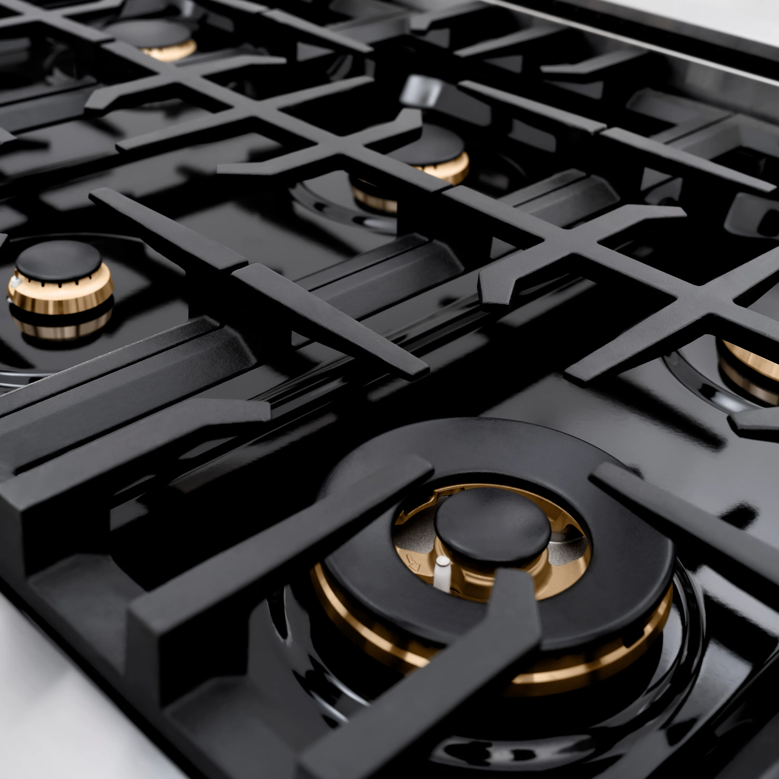 ZLINE Autograph Edition 48 in. 6.7 cu. ft. Classic Double Oven Gas Range with 8 Burner Cooktop in Stainless Steel and Champagne Bronze Accents (CGRZ-48-CB) - Image 8
