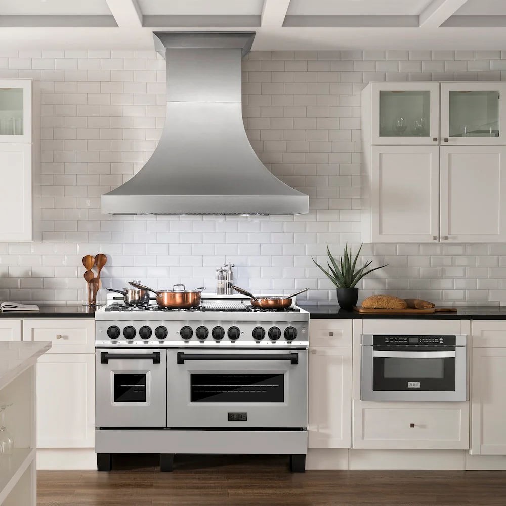ZLINE Autograph Edition 48 in. 6.0 cu. ft. Legacy Dual Fuel Range with 7 Burner Gas Cooktop and 2 Electric Ovens in Stainless Steel and Matte Black Accents, Open Box-Great Condition - Image 2