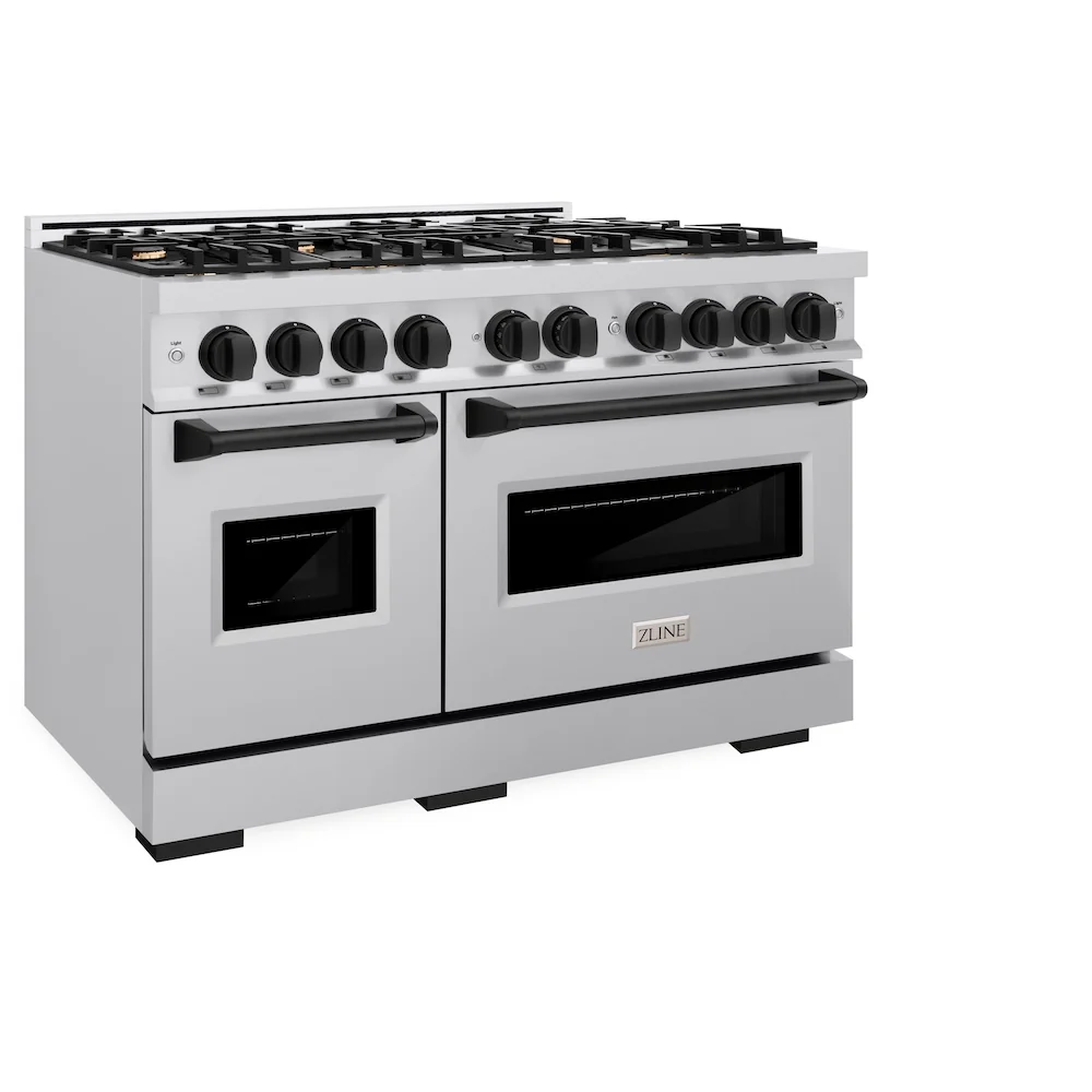 ZLINE Autograph Edition 48 in. 6.7 cu. ft. Classic Double Oven Gas Range with 8 Burner Cooktop in Stainless Steel and Matte Black Accents, Open Box-Great Condition - Image 6