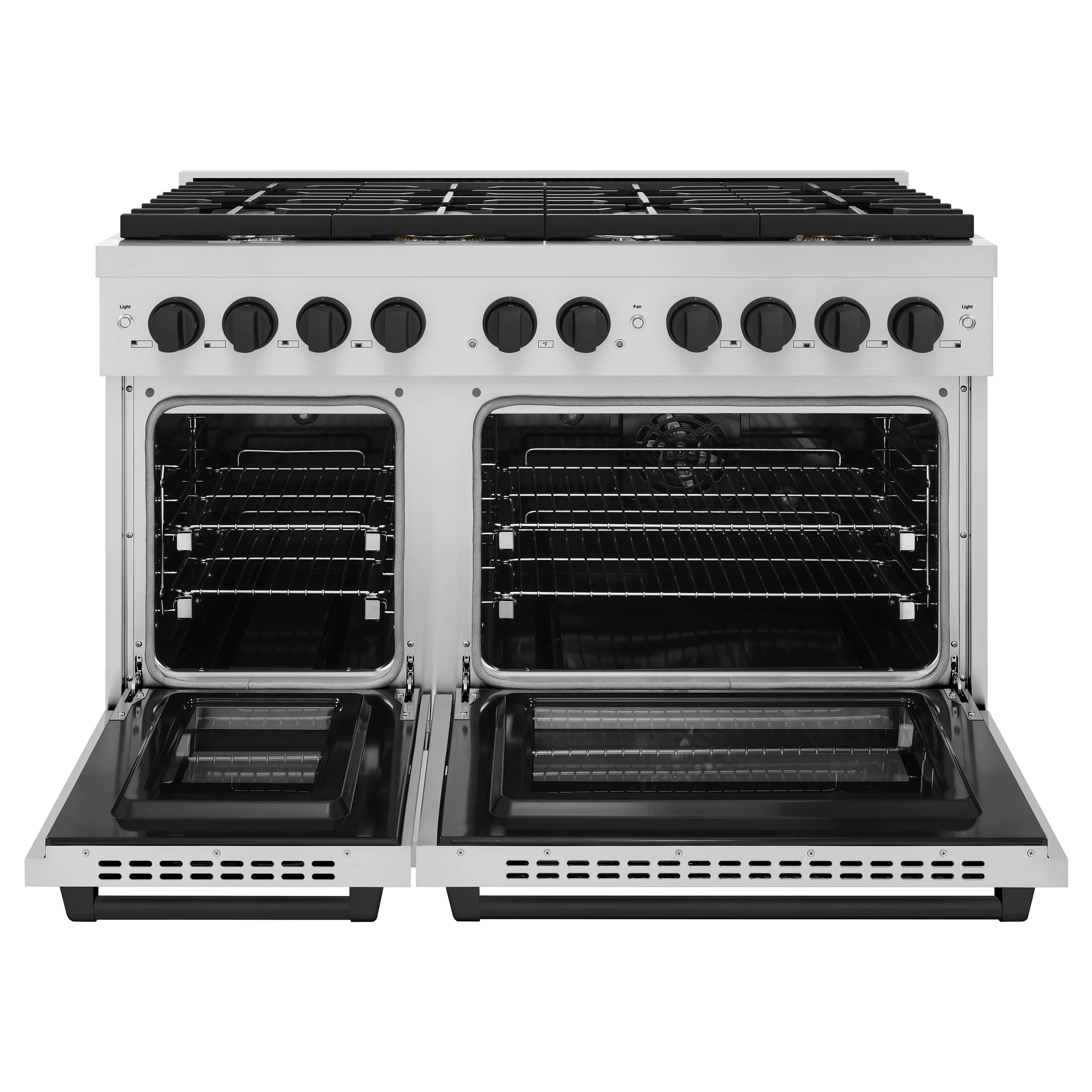 ZLINE Autograph Edition 48 in. 6.7 cu. ft. Paramount Double Oven Dual Fuel Range with 8 Burner Gas Cooktop in Stainless Steel and Matte Black Accents, Open Box-Great Condition - Image 4