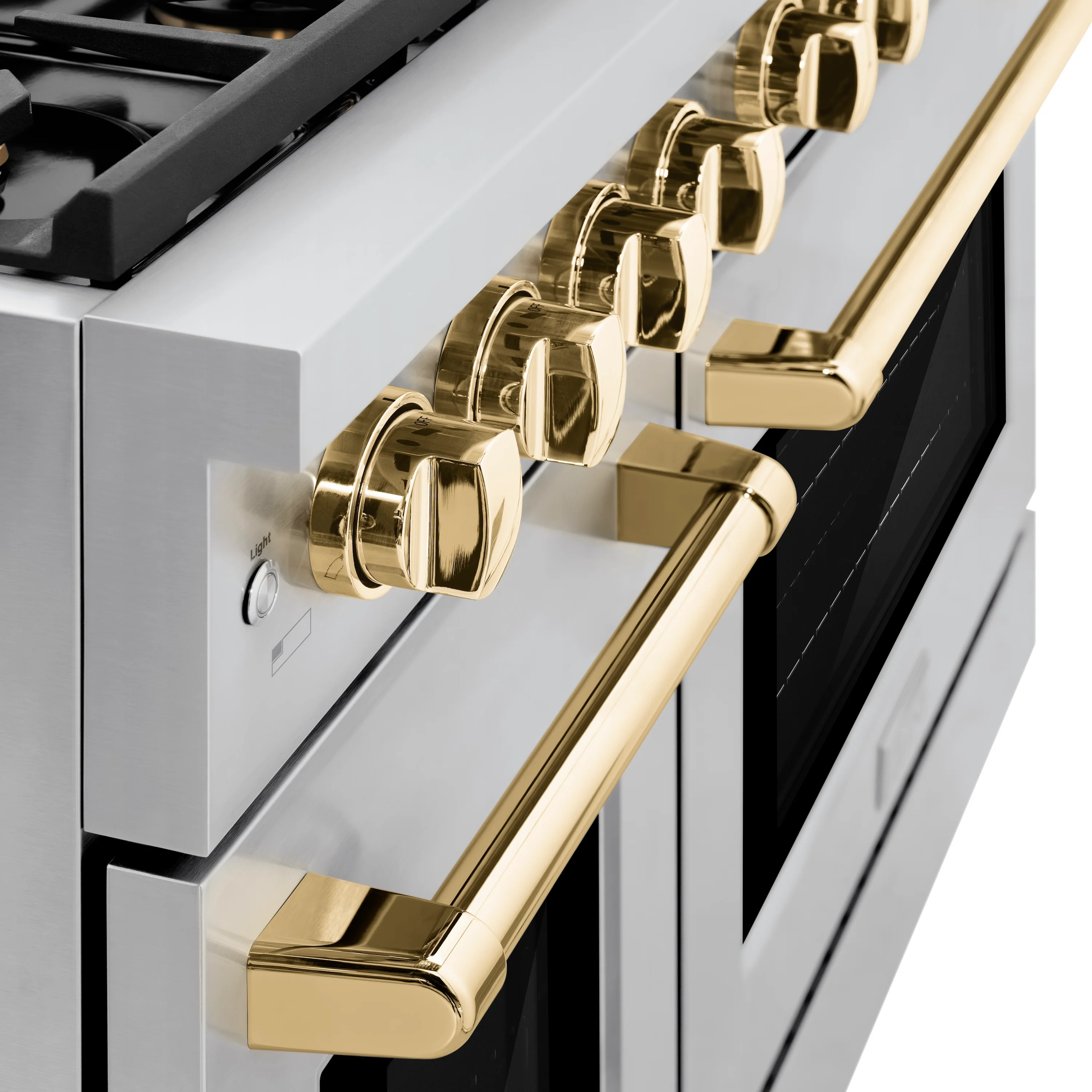 ZLINE Autograph Edition 48 in. 6.7 cu. ft. Paramount Double Oven Dual Fuel Range with 8 Burner Gas Cooktop in Stainless Steel and Polished Gold Accents, Open Box-Great Condition - Image 8