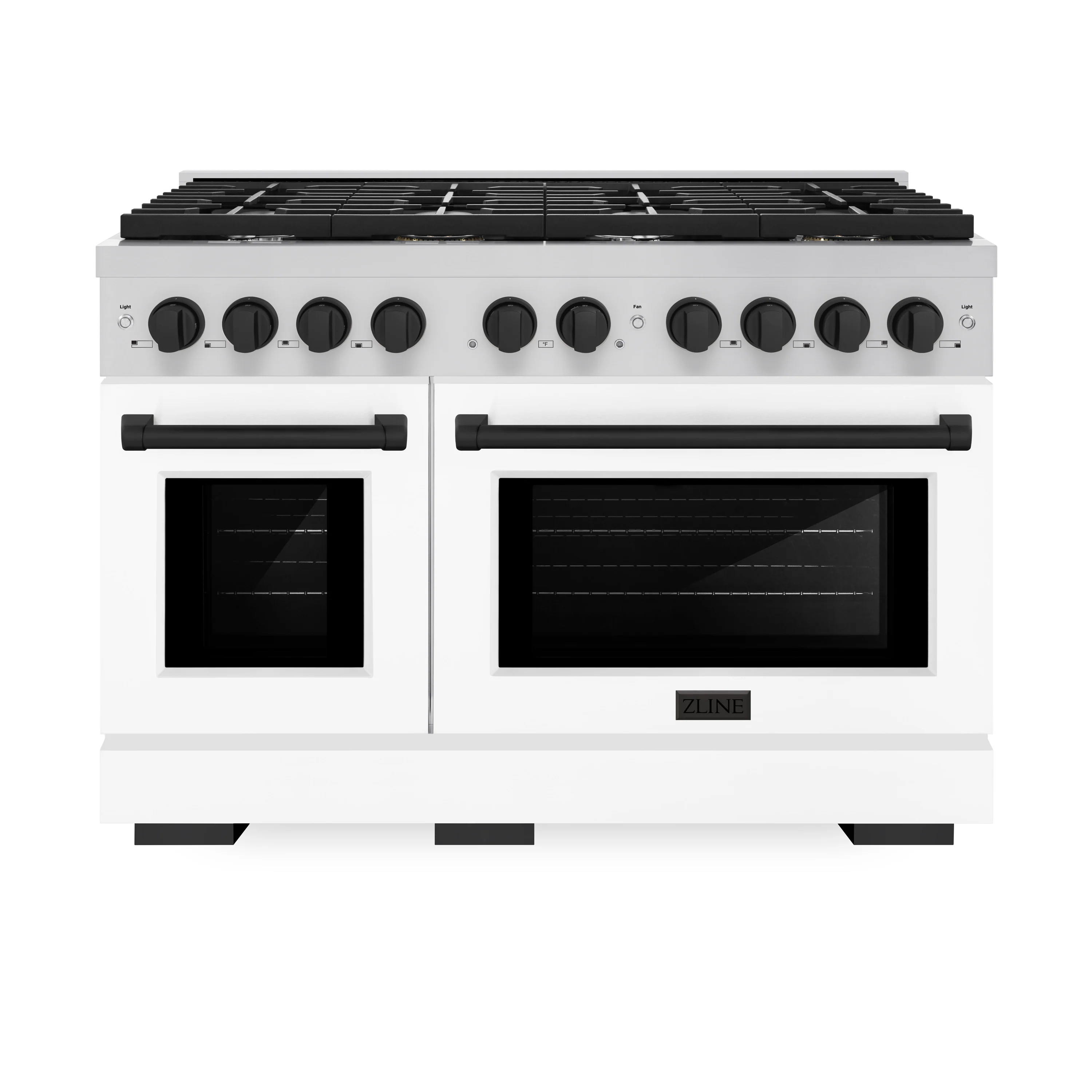 ZLINE Autograph Edition 48 in. 6.7 cu. ft. Paramount Double Oven Gas Range with 8 Burner Cooktop in Stainless Steel with White Matte Doors and Matte Black Accents, Open Box-Great Condition - Image 2