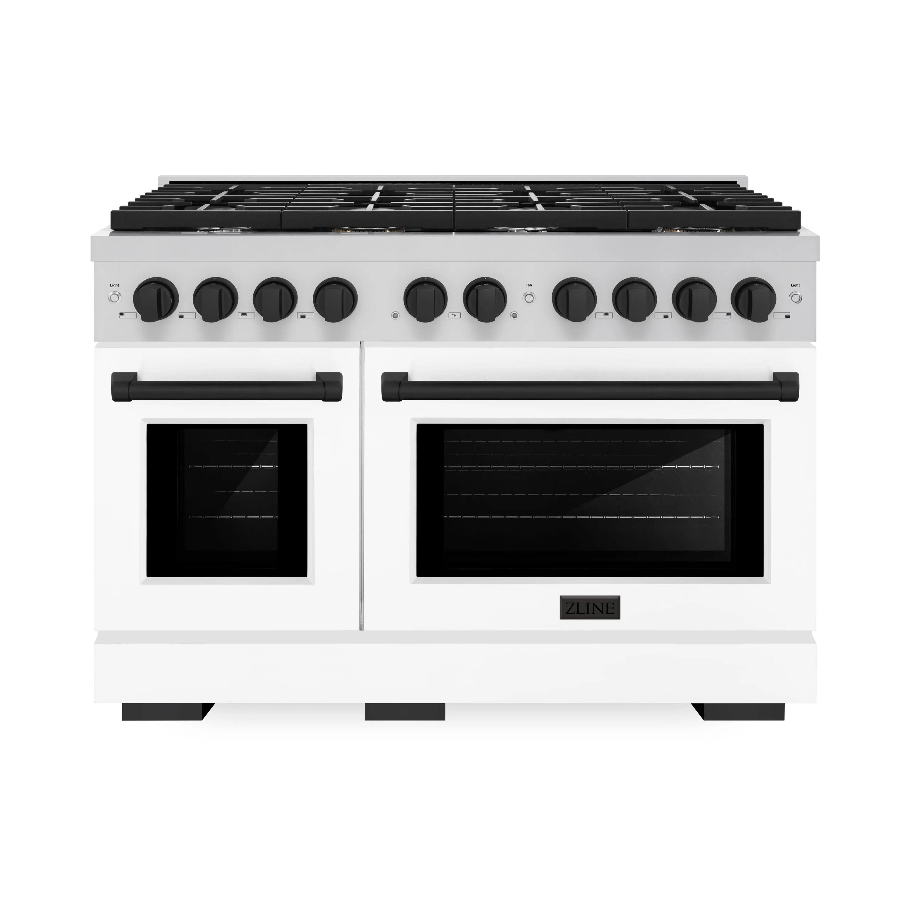 ZLINE Autograph Edition 48 in. 6.7 cu. ft. Paramount Double Oven Gas Range with 8 Burner Cooktop in Stainless Steel with White Matte Doors and Matte Black Accents, Open Box-Great Condition - Image 3