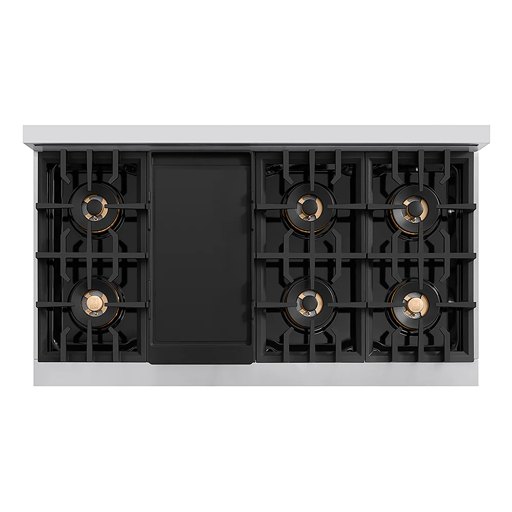 ZLINE Autograph Edition 48 in. Classic Gas Rangetop with 8 Burner DuoPro™ Cooktop in Stainless Steel and Champagne Bronze Accents, Open Box-Great Condition - Image 4
