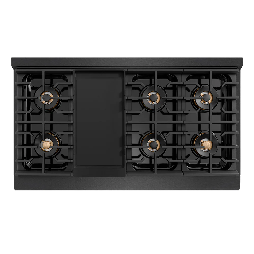 ZLINE Autograph Edition 48 in. Paramount Gas Rangetop with 8 Burner DuoPro™ Cooktop in Black Satin Stainless Steel and Champagne Bronze Accents, Open Box-Great Condition - Image 4
