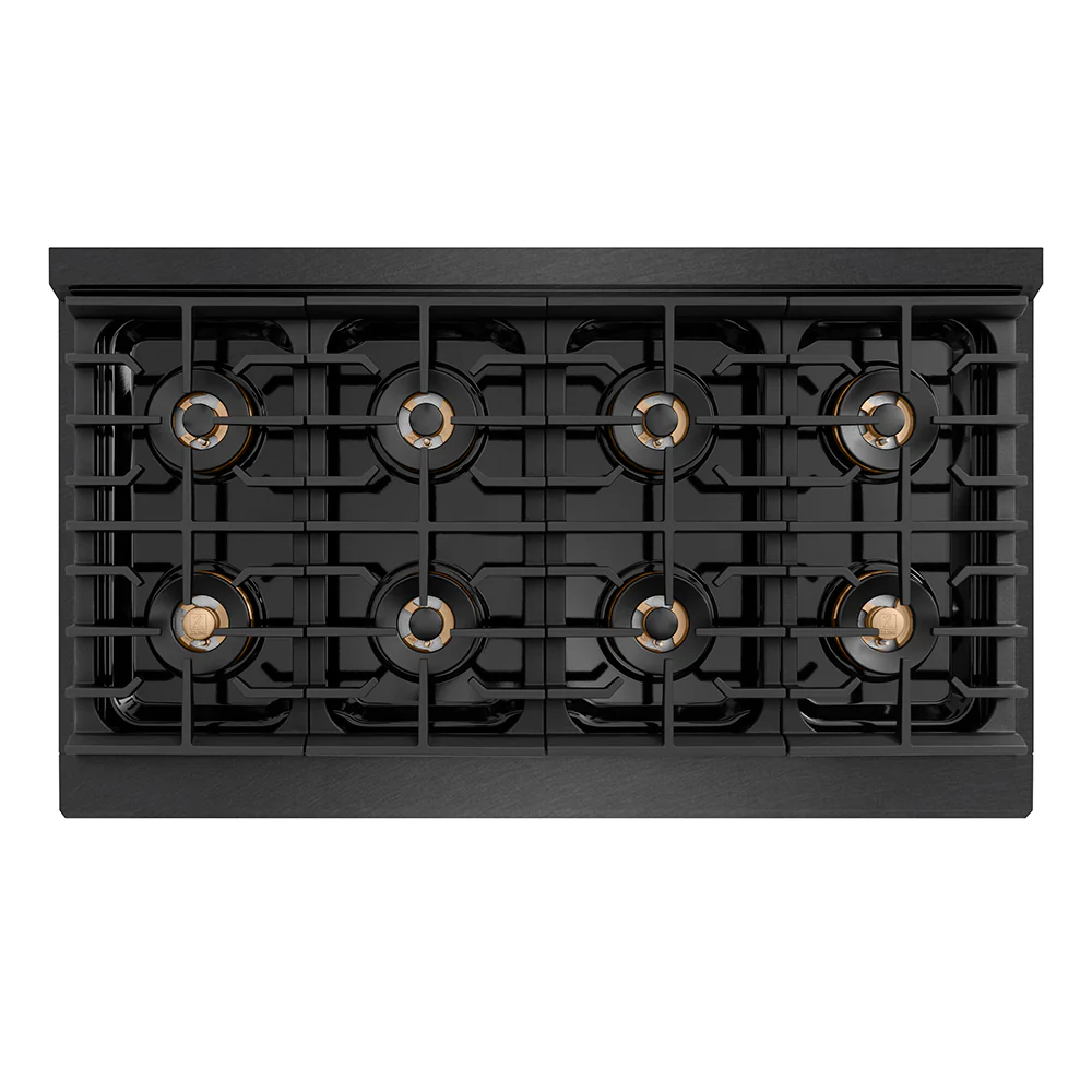 ZLINE Autograph Edition 48 in. Paramount Gas Rangetop with 8 Burner DuoPro™ Cooktop in Black Satin Stainless Steel and Polished Gold Accents, Open Box-Great Condition - Image 2