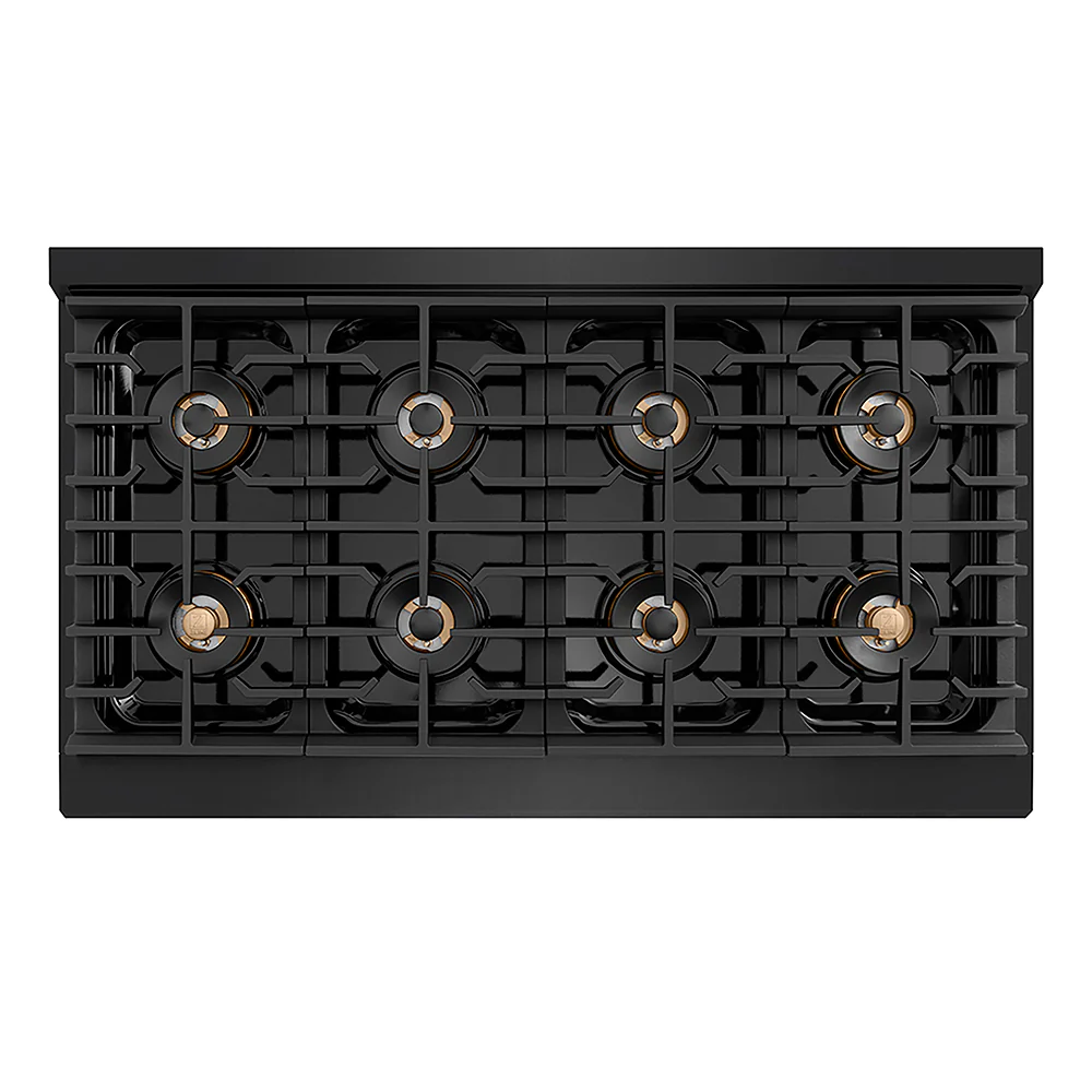ZLINE Autograph Edition 48 in. Paramount Gas Rangetop with 8 Burner DuoPro™ Cooktop in Black Stainless Steel and Polished Gold Accents, Open Box-Great Condition - Image 2