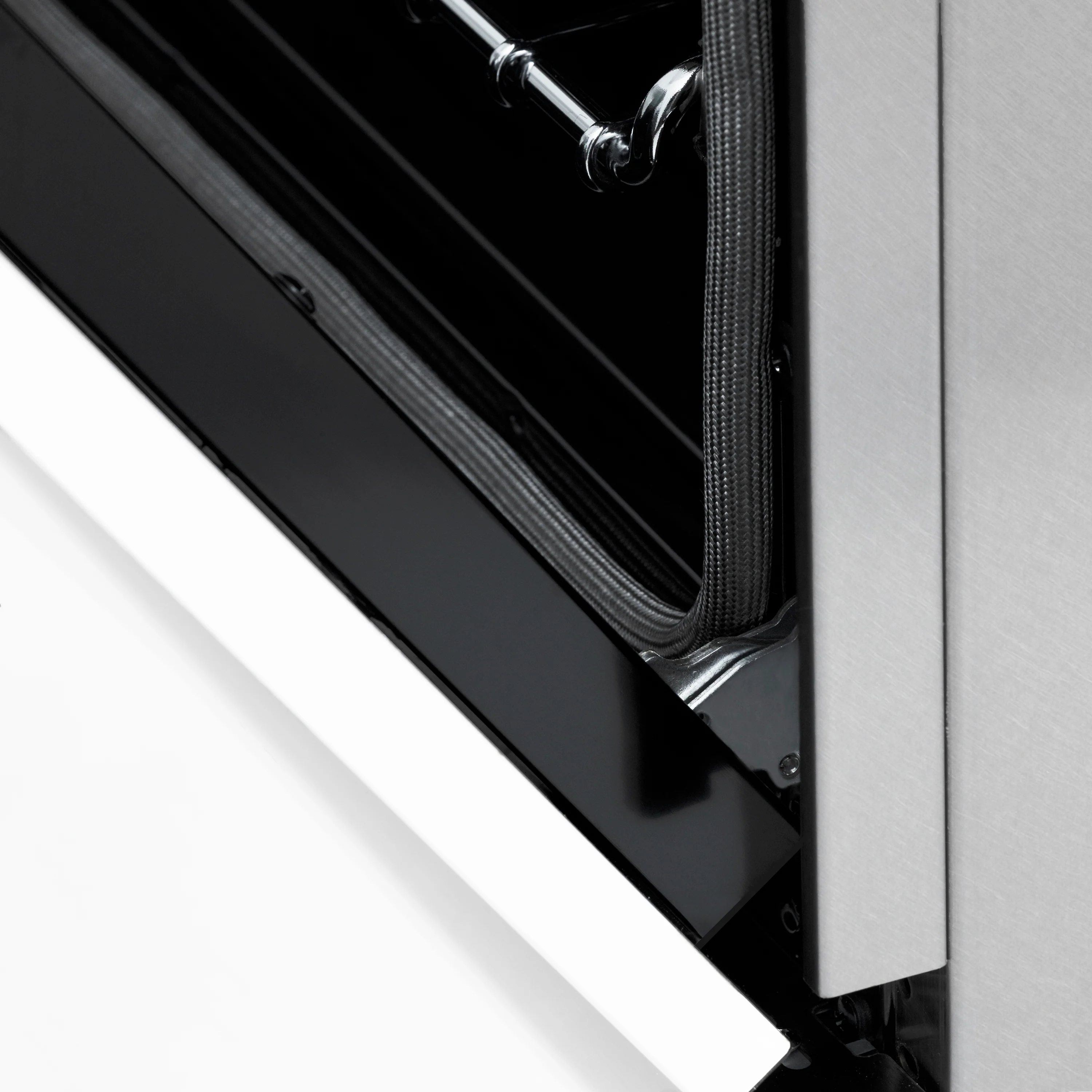 ZLINE Autograph Edition 48 in. 6.0 cu. ft. Legacy Dual Fuel Range with 7 Burner Gas Cooktop and 2 Electric Ovens in Satin Stainless Steel with White Matte Doors and Champagne Bronze Accents (RASZ-WM-48-CB) - Image 6