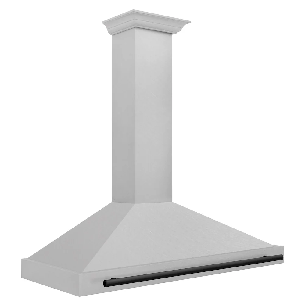 ZLINE Autograph Edition 48 in. Convertible Satin Stainless Steel Wall Mount Range Hood with Matte Black Handle (KB4SNZ-48-MB) - Image 4