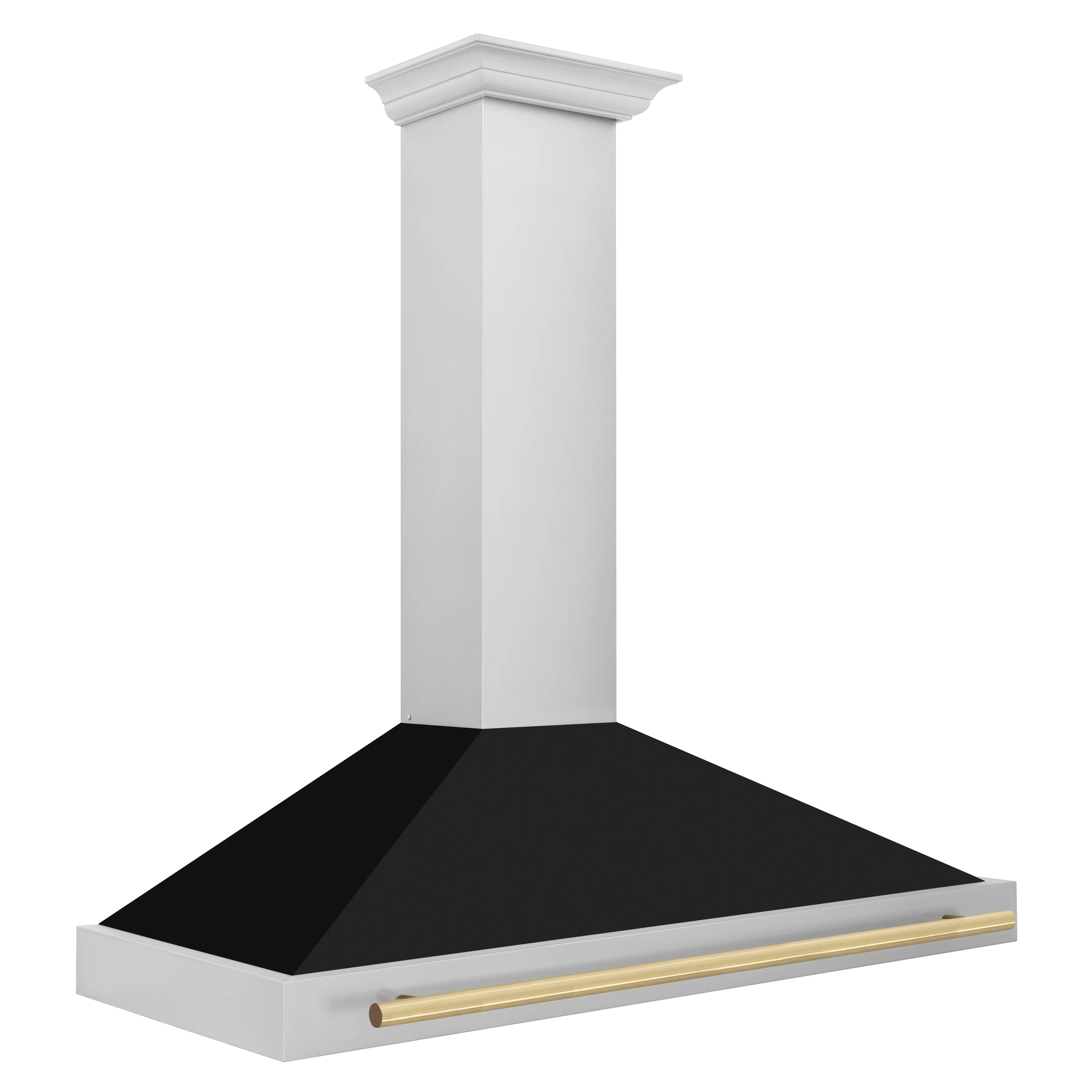 ZLINE 48 in. Autograph Edition Convertible Stainless Steel Range Hood with Black Matte Shell and Champagne Bronze Handle (KB4STZ-BLM48-CB) - Image 4