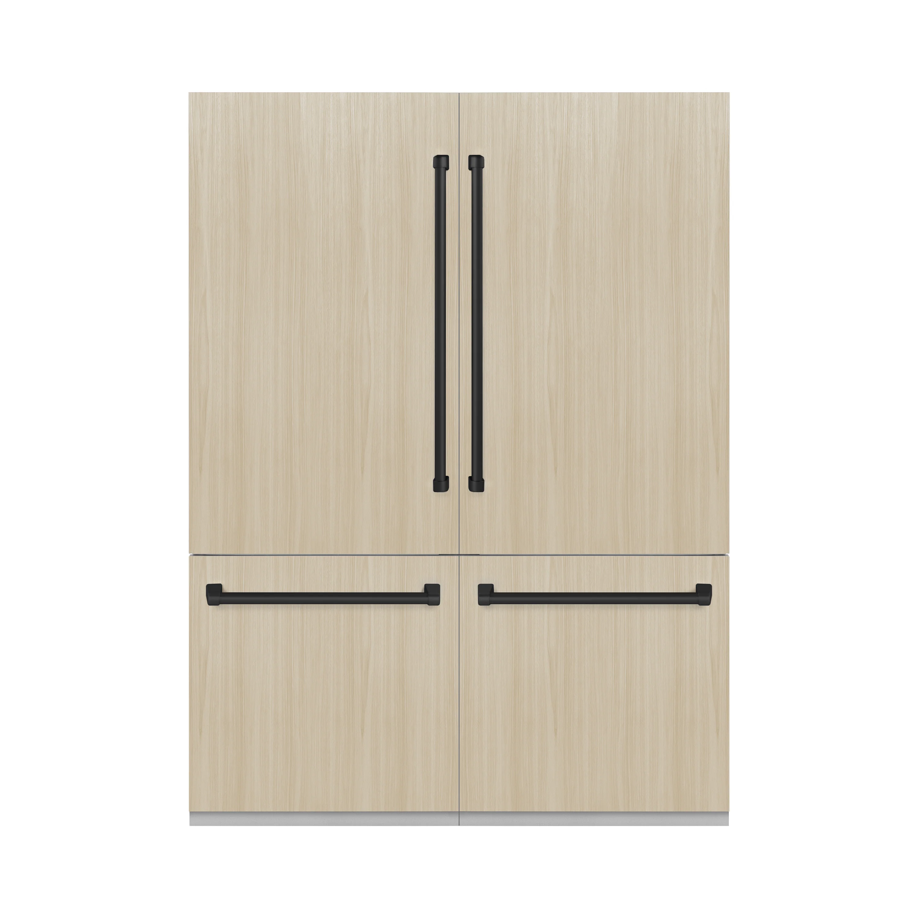 ZLINE Autograph Edition 60 in. 32.2 cu. ft. Panel Ready French Door Built-In Bottom Freezer Refrigerator with Water Dispenser and Ice Maker with Graphite Gray Interior and Matte Black Accents (GRBIVZ-60-MB) - Image 3