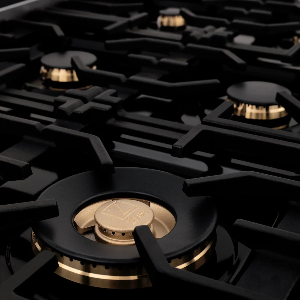 ZLINE Autograph Edition 60 in. 7.4 cu. ft. Legacy Dual Fuel Range with 9 Burner Gas Cooktop and 2 Electric Convection Ovens in Stainless Steel and Matte Black Accents, Open Box-Great Condition - Image 16