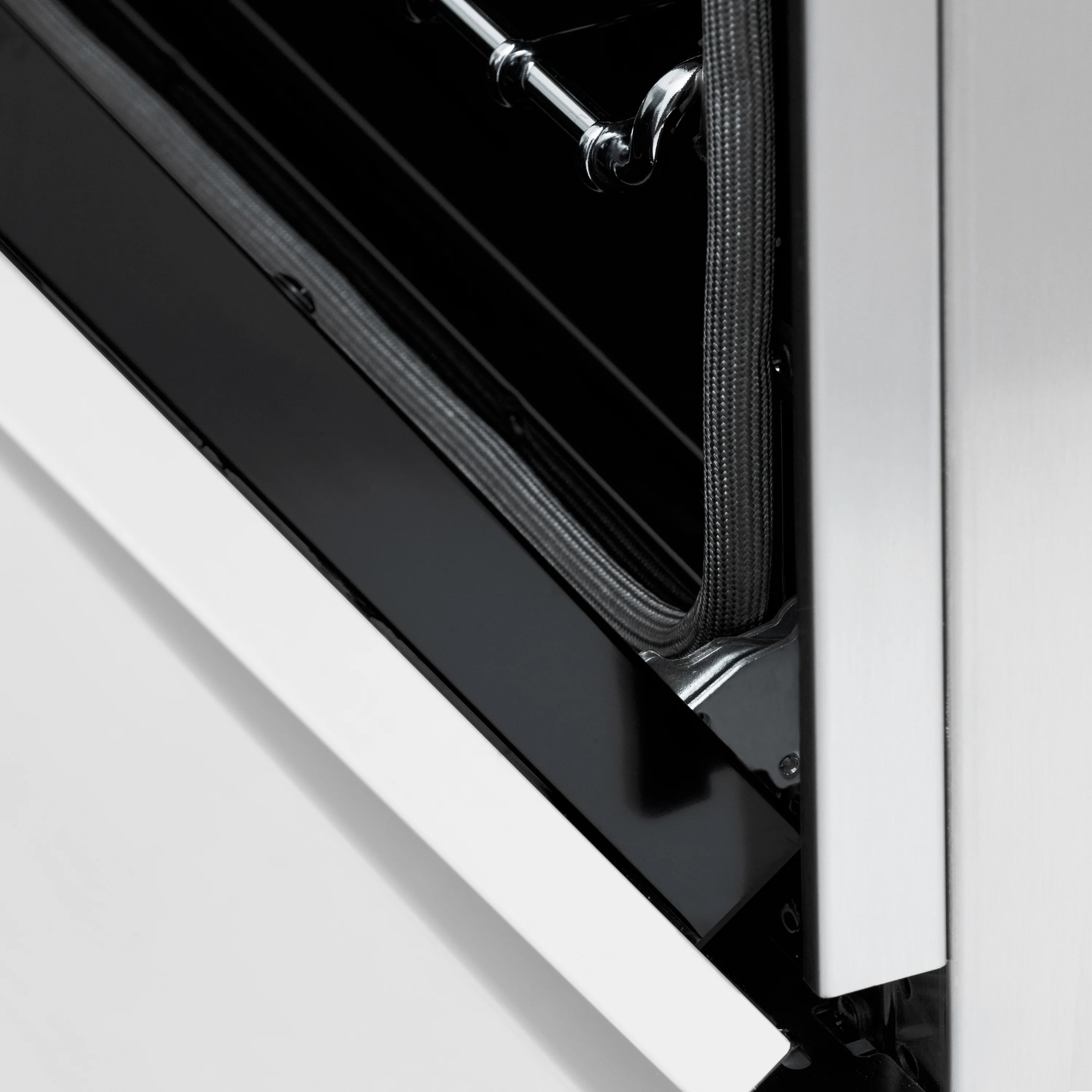 ZLINE Autograph Edition 60 in. 7.4 cu. ft. Legacy Dual Fuel Range with 9 Burner Gas Cooktop and 2 Electric Convection Ovens in Satin Stainless Steel with White Matte Doors and Champagne Bronze Accents (RASZ-WM-60-CB) - Image 9