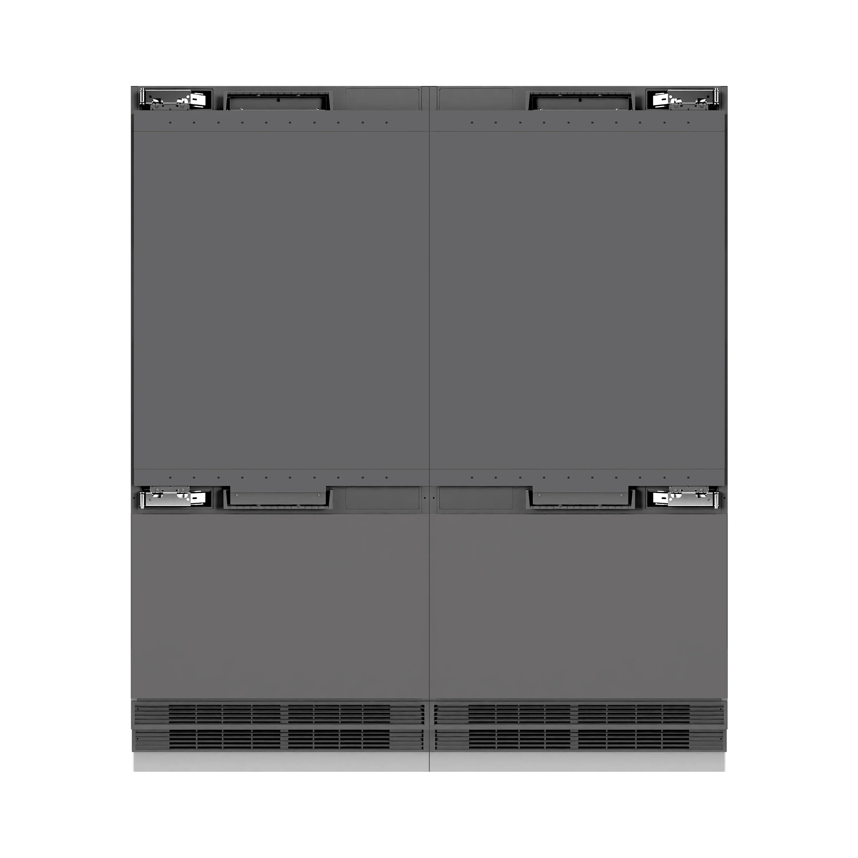 ZLINE Autograph Edition 72 in. 39.6 cu. ft. Panel Ready French Door Built-In Bottom Freezer Refrigerator with Water Dispensers and Ice Makers with Graphite Gray Interior and Matte Black Accents (GRBITZ-72-MB) - Image 5