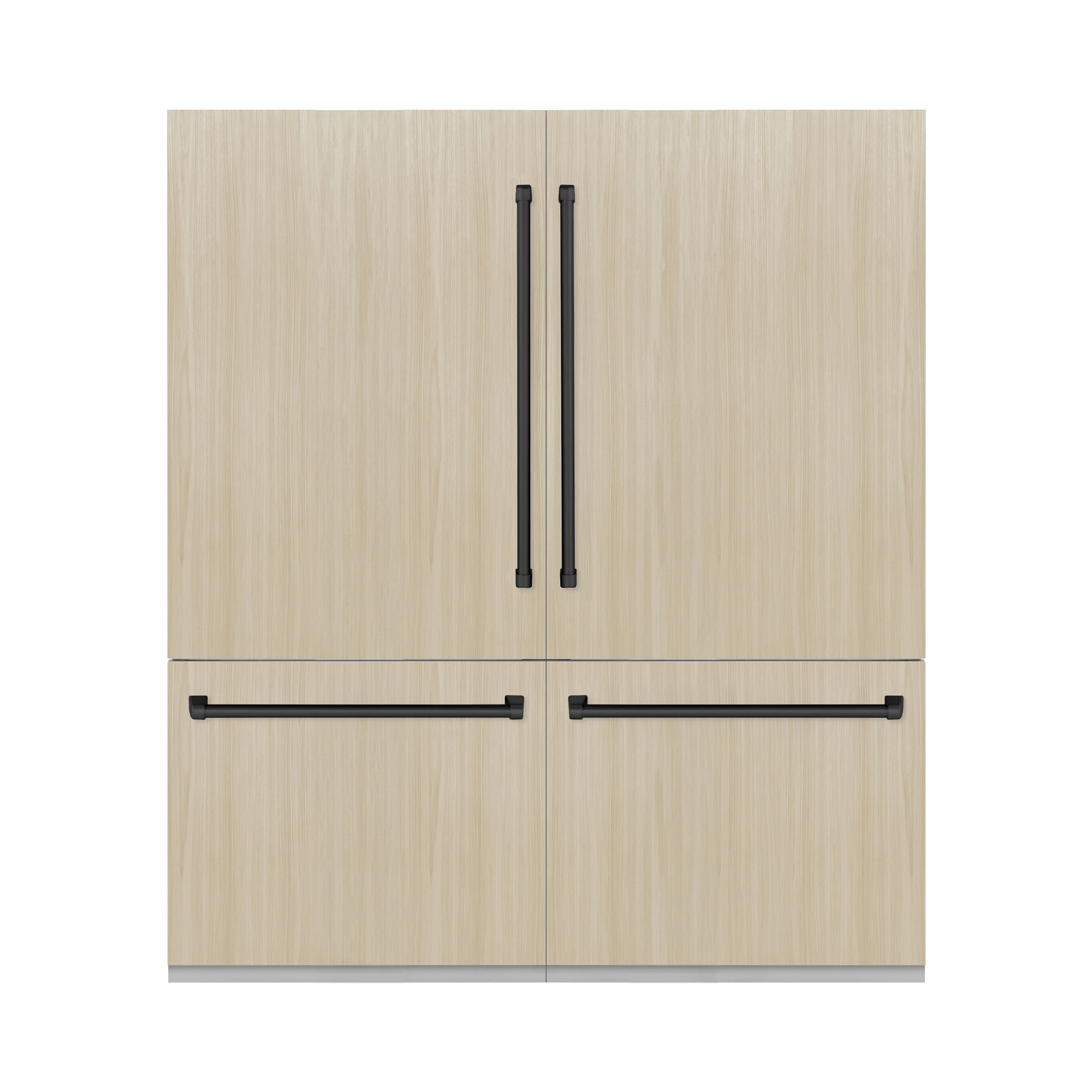 ZLINE Autograph Edition 72 in. 39.6 cu. ft. Panel Ready French Door Built-In Bottom Freezer Refrigerator with Water Dispensers and Ice Makers and Matte Black Accents (RBITZ-72-MB) - Image 2