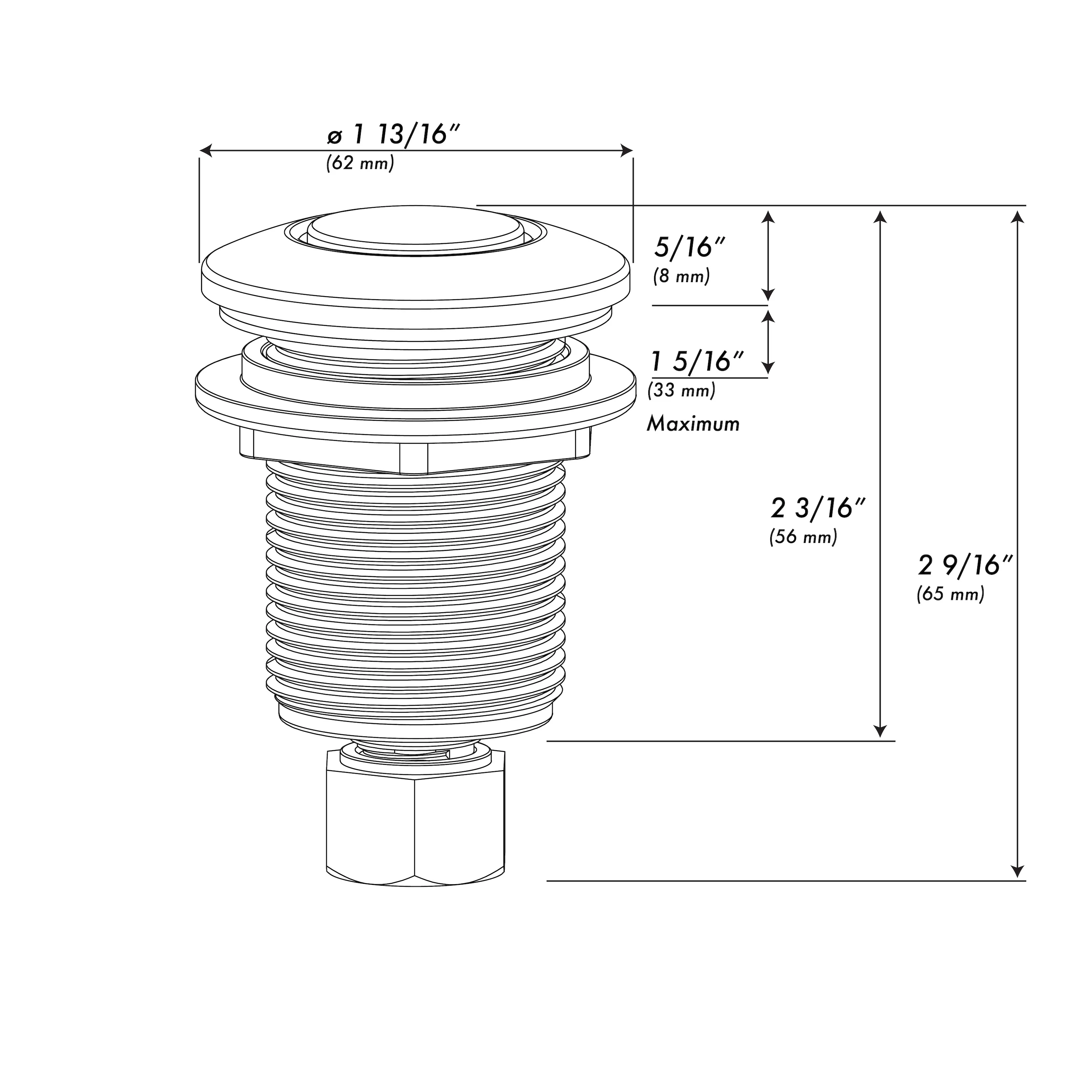 ZLINE Autograph Edition Air Switch Button in Matte Black for Garbage Disposal (DBM-MB) - Image 3