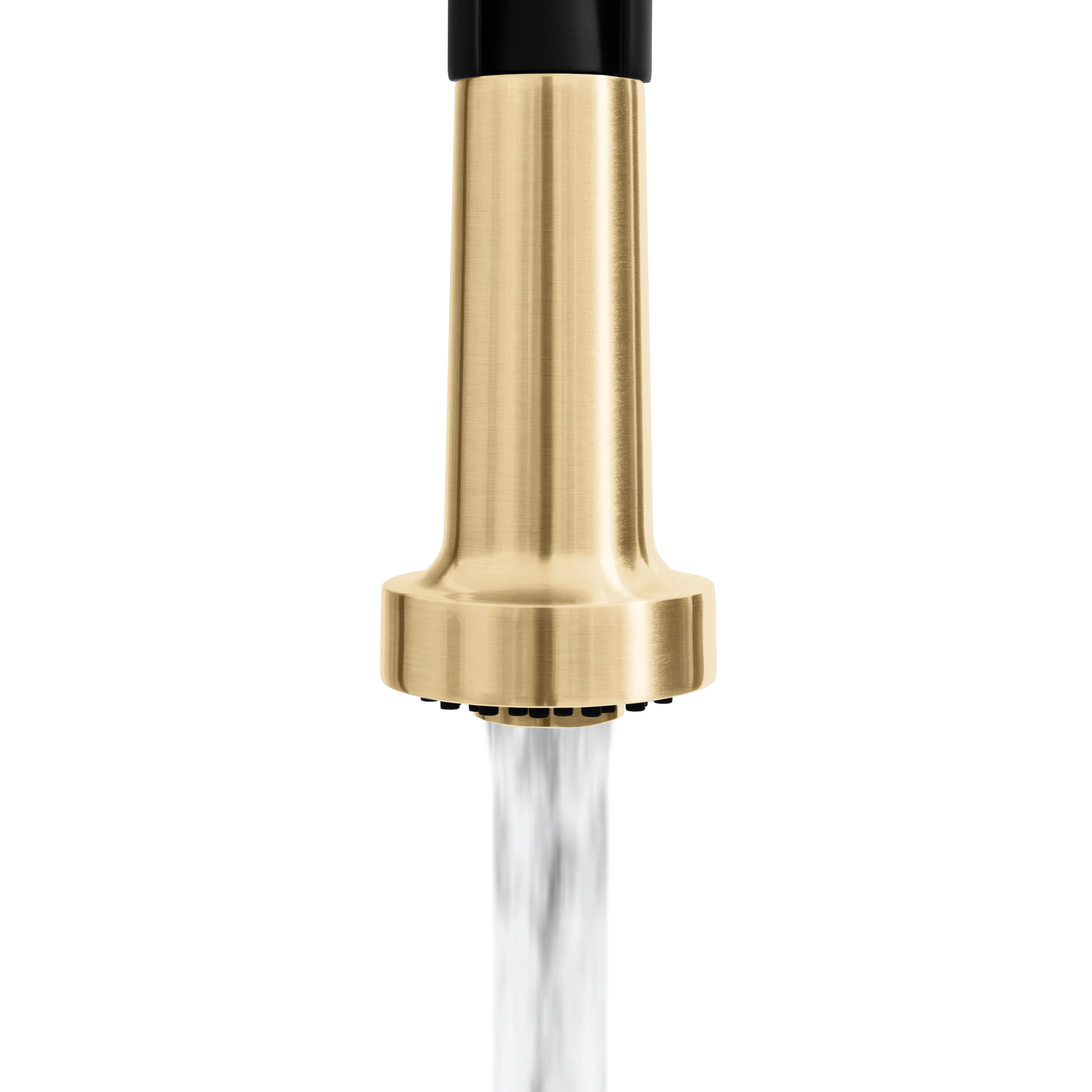 ZLINE Autograph Edition Apollo Pull Down Spring Single Handle Kitchen Faucet in Matte Black and Champagne Bronze (APL-KF-ZMBCB) - Image 6