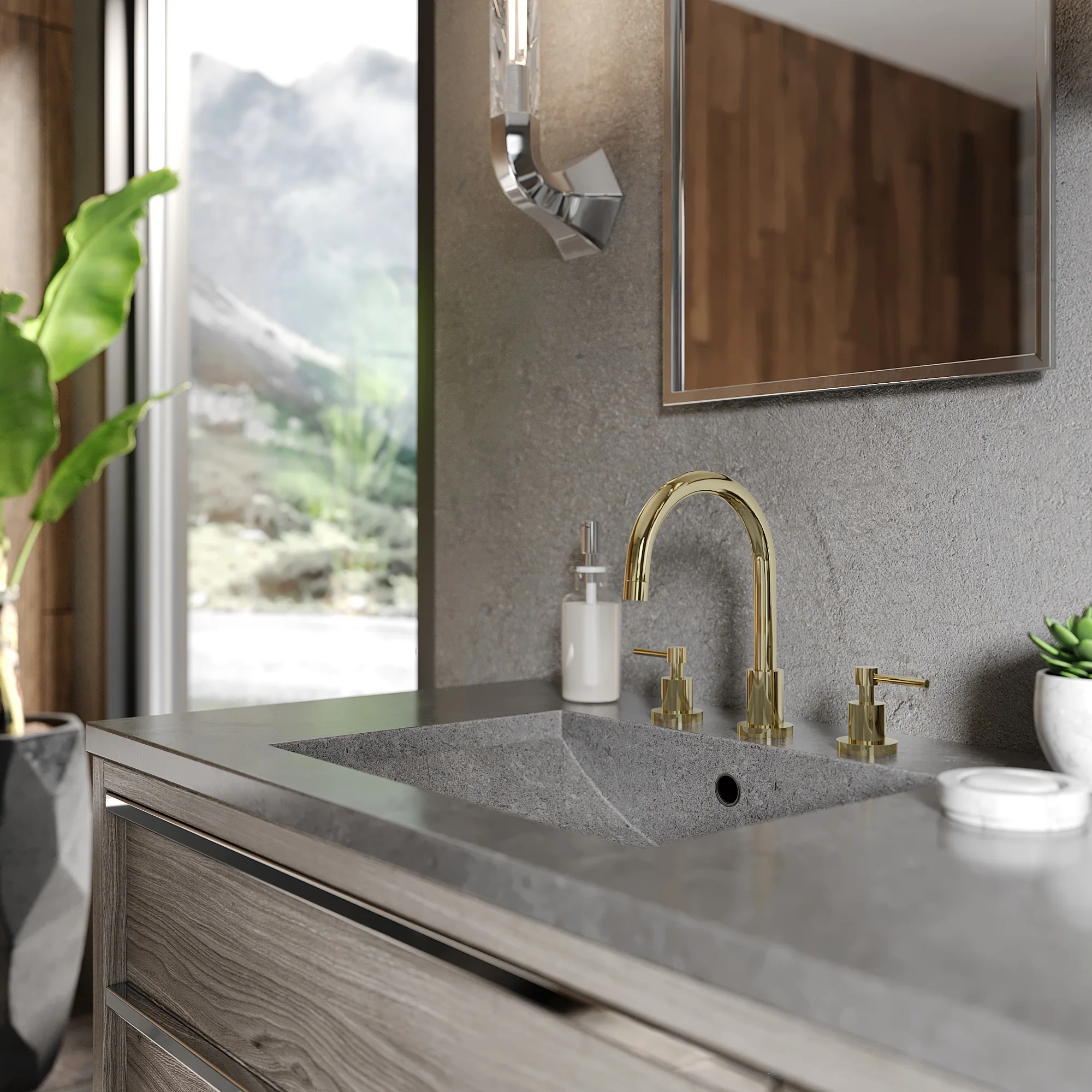 ZLINE Autograph Edition Emerald Bay Bath Faucet in Polished Gold (EMBY-BF-PG) - Image 2