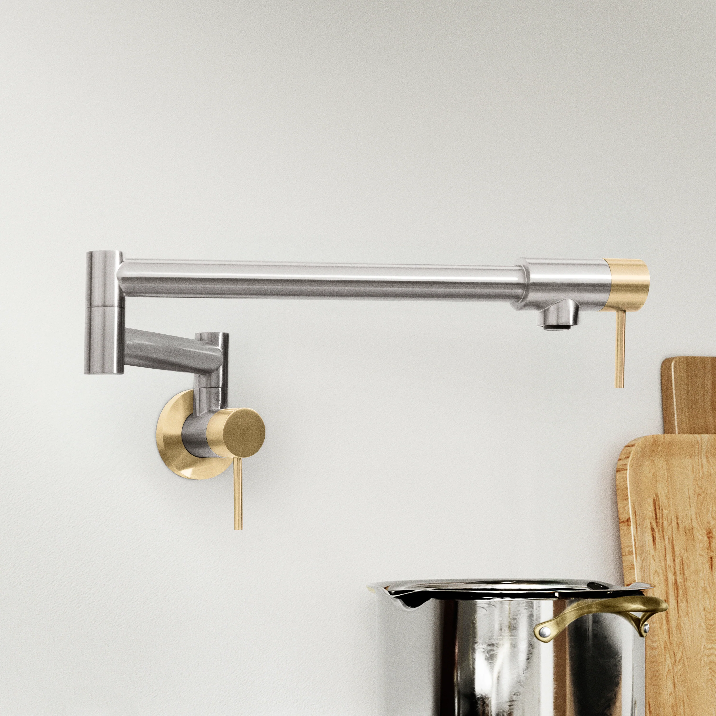 ZLINE Autograph Edition Gemini Pot Filler in Brushed Nickel and Champagne Bronze (GEM-FPF-ZBNCB) - Image 2