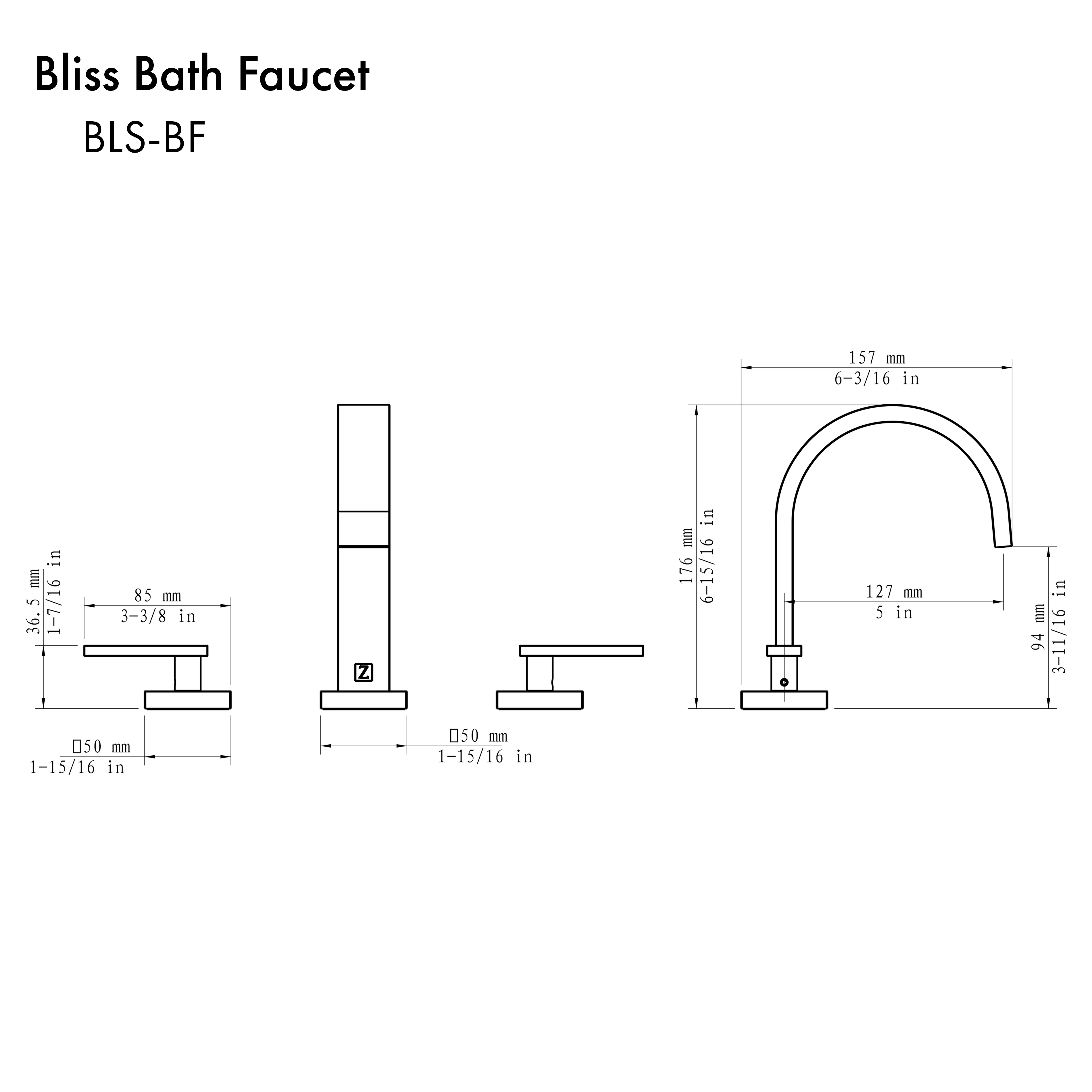 ZLINE Autograph Edition Bliss Bath Faucet in Polished Gold (BLS-BF-PG) - Image 3