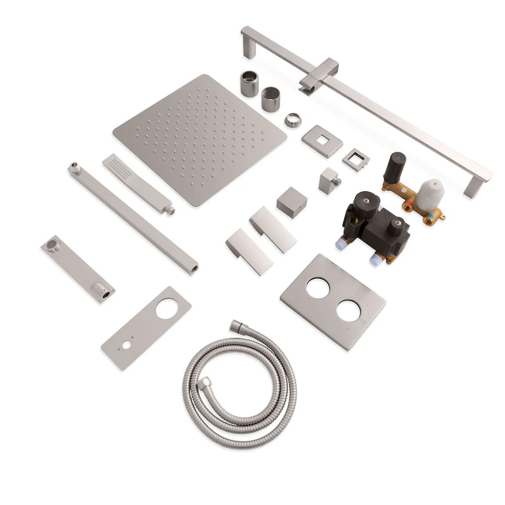 ZLINE Bliss Rainfall Shower System with 12 in. Oversized Shower Head in Brushed Nickel (BLS-SHS12-BN) - Image 4