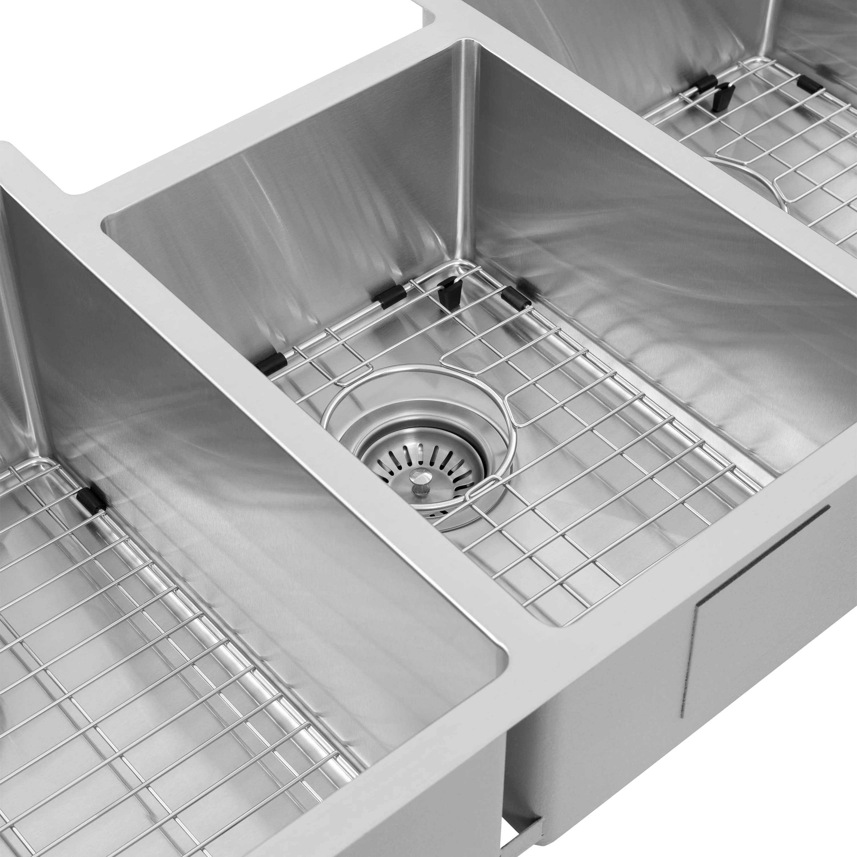 ZLINE 45 in. Breckenridge Undermount Triple Bowl Stainless Steel Kitchen Sink with Bottom Grid and Accessories (SLT-45) - Image 4
