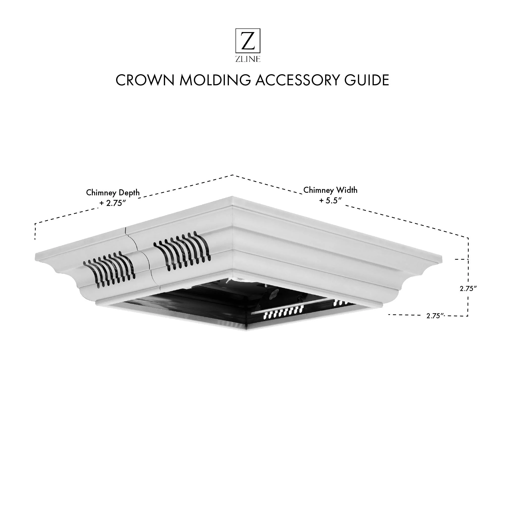 ZLINE Crown Molding in Stainless Steel with Built-in Bluetooth Speakers (CM6-BT-GL9i) - Image 4