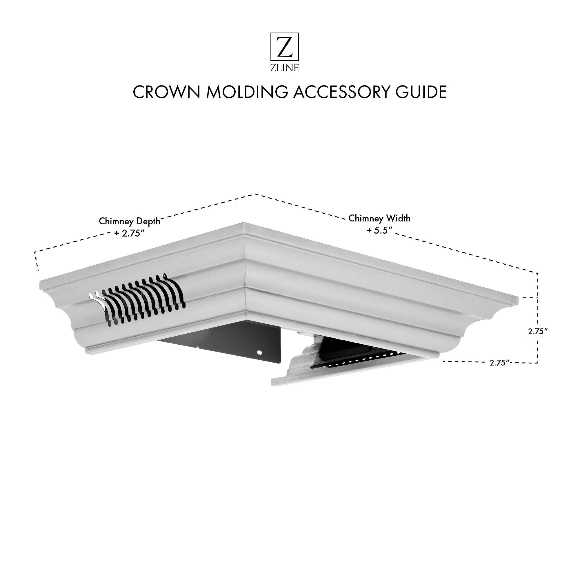 ZLINE Crown Molding in Stainless Steel with Built-in Bluetooth Speakers (CM6-BT-KN/KN4) - Image 4