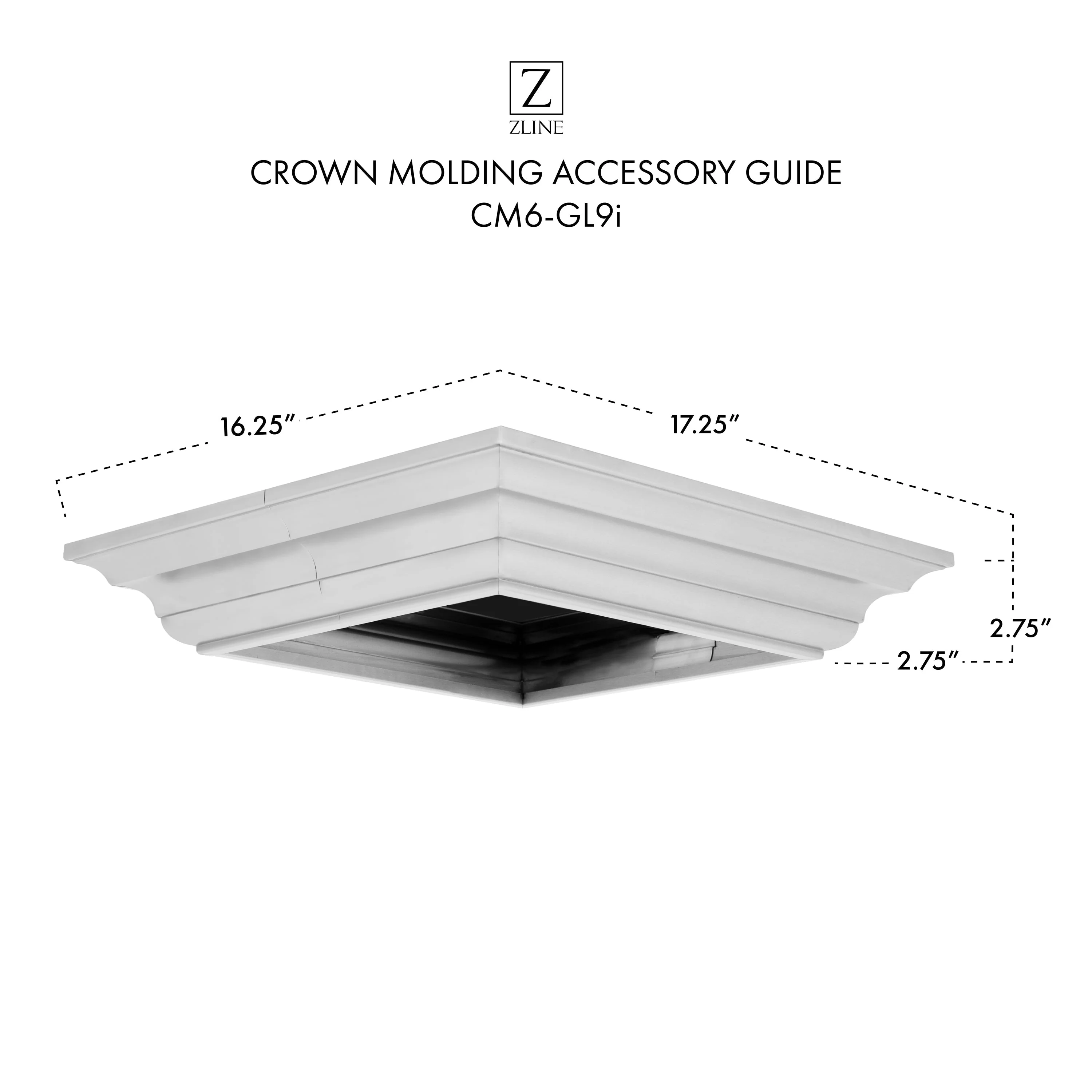 ZLINE Crown Molding Profile 5 for Island Mount Range Hood (CM5-697i/KECOMi-304) - Image 4