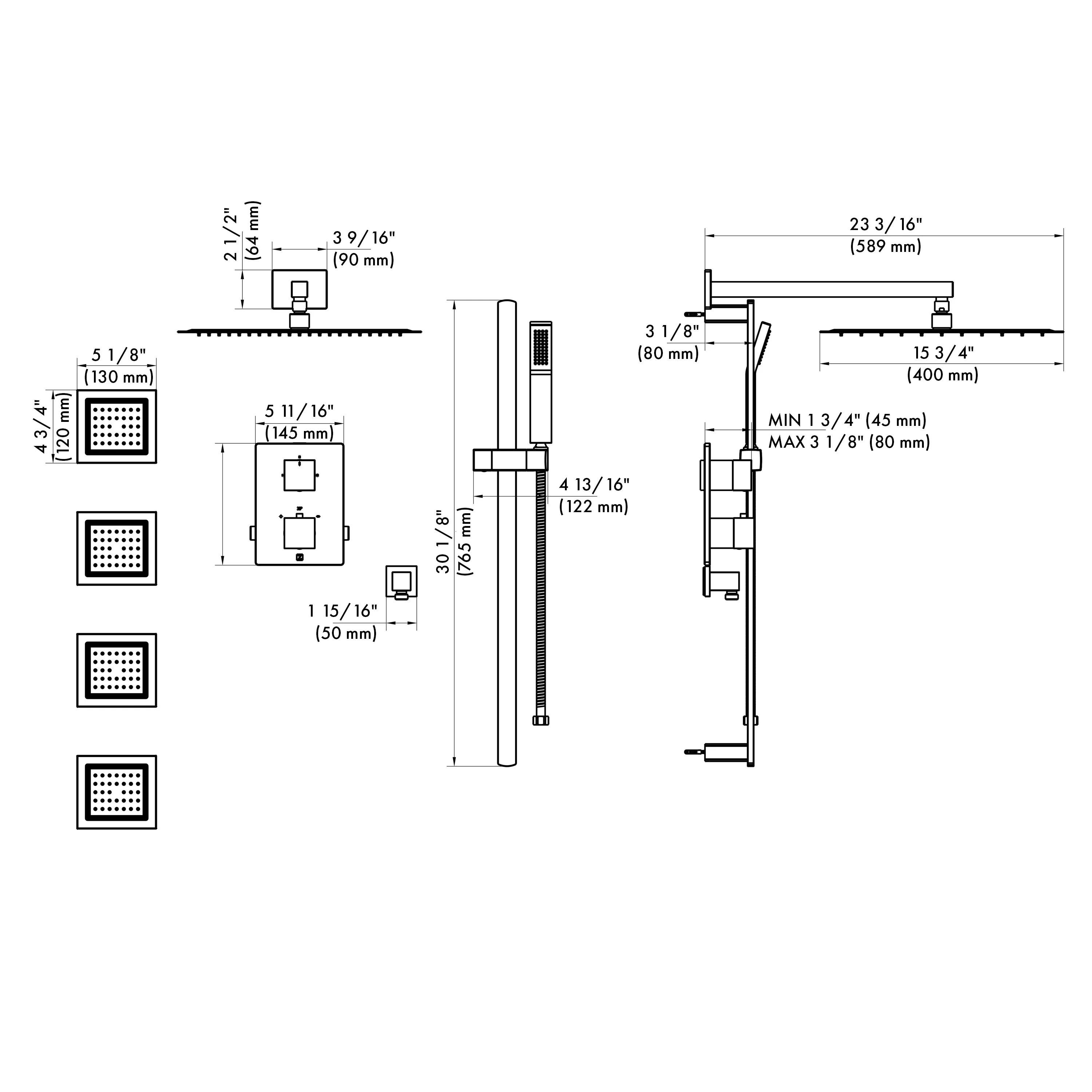 ZLINE Autograph Edition Crystal Bay Thermostatic Shower System with Body Jets in Polished Gold (CBY-SHS-T3-PG) - Image 6