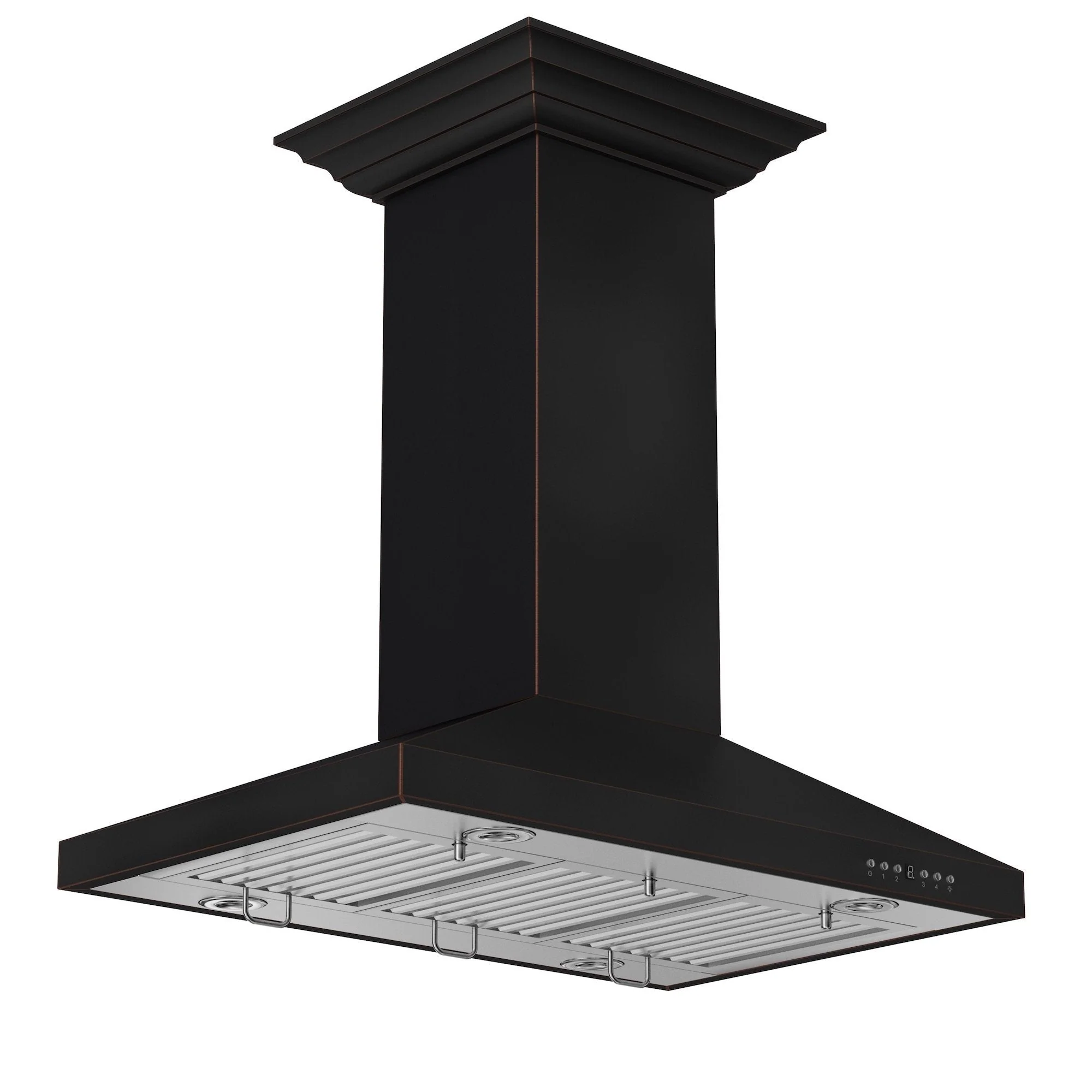 ZLINE 36 in. Designer Series Oil-Rubbed Bronze Convertible Vent Island Mount Range Hood (8KL3iB-36) - Image 3