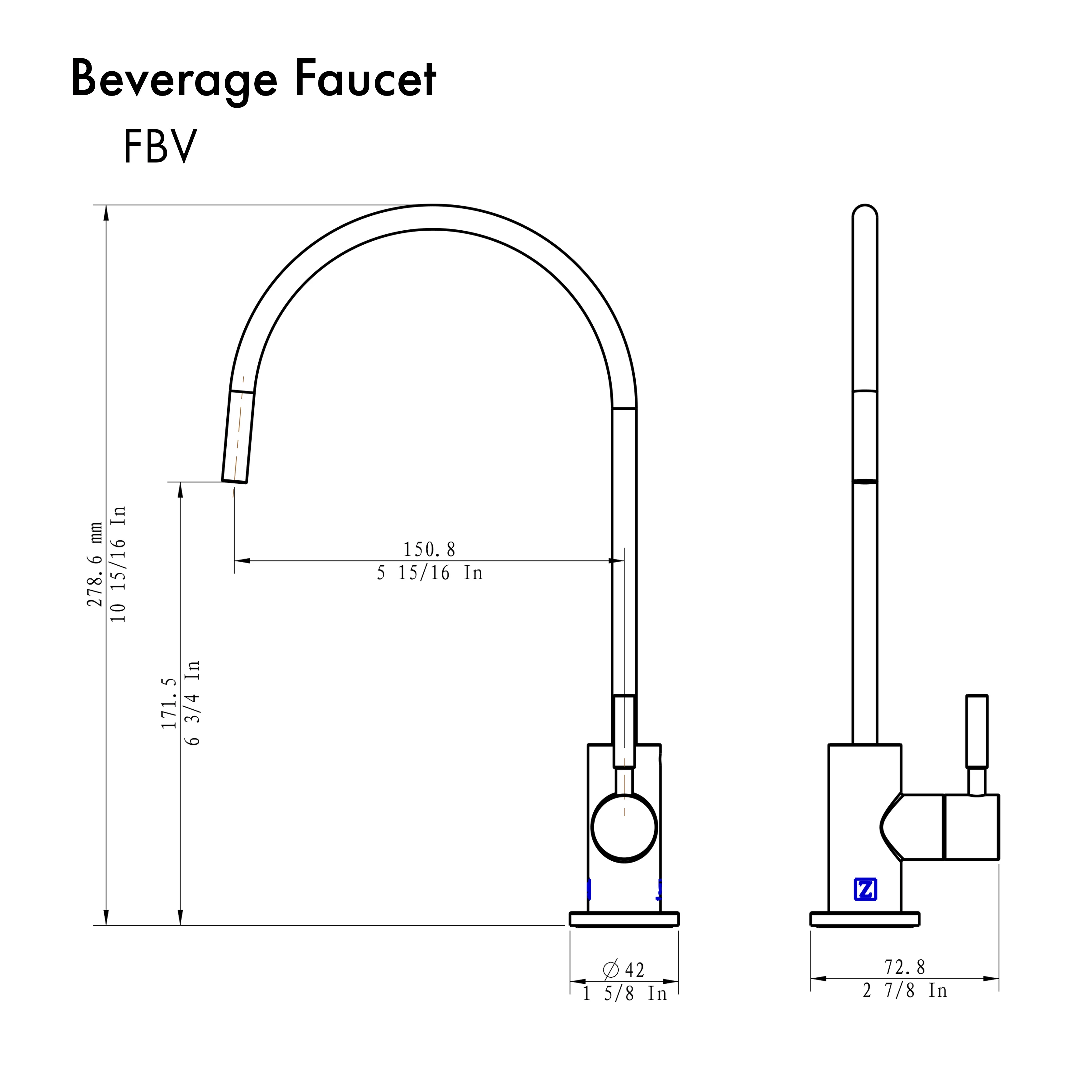 ZLINE Drink Faucet in Brushed Nickel (FBV-BN) - Image 2